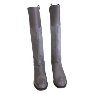 Wind Shield Energy Return Technology Boots Knee Flats By Franco Sarto In Taupe, Size:7