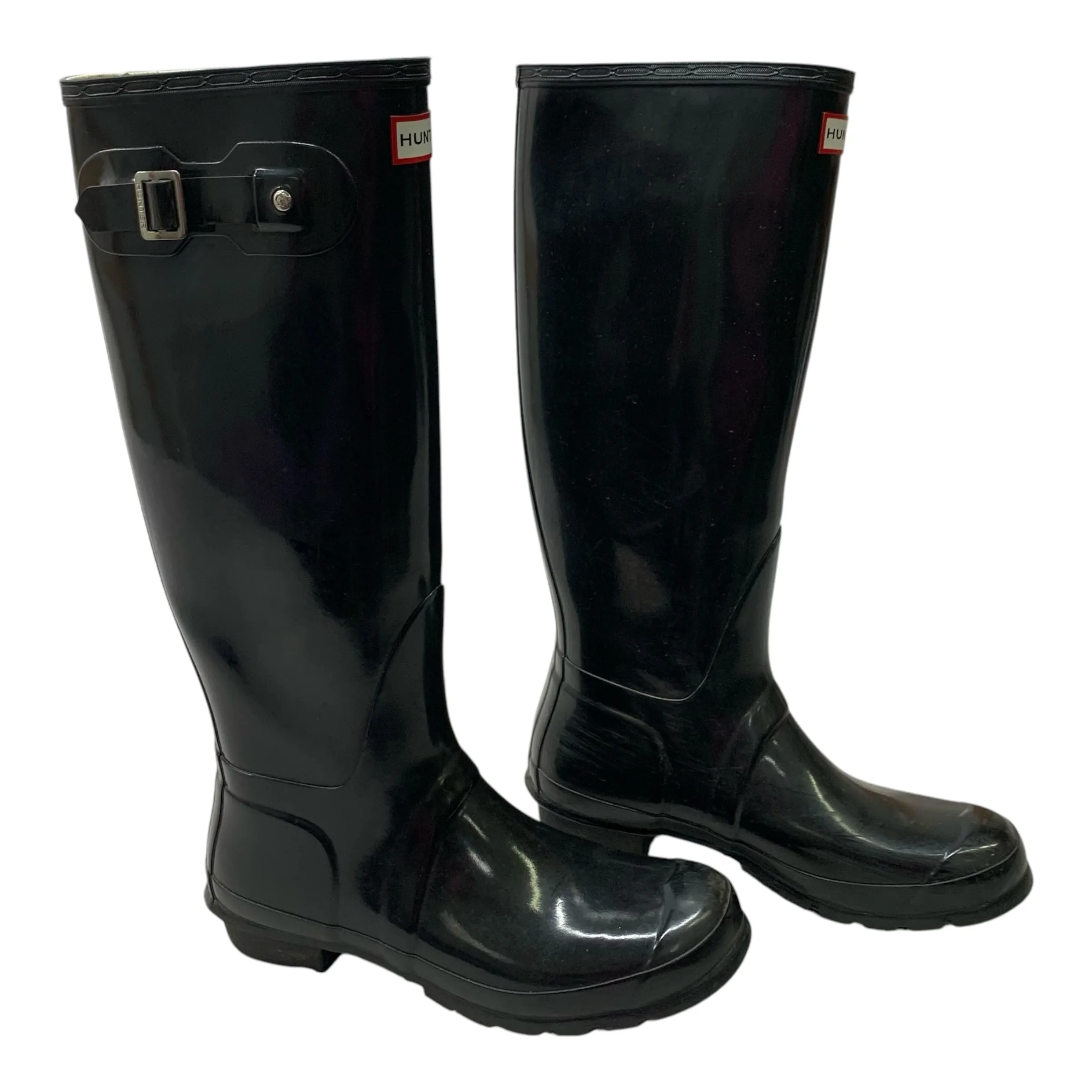 Boots Knee Flats By Hunter In Black, Size: 9 Smooth Form