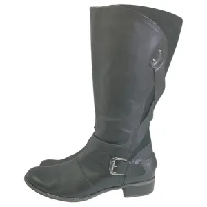 Boots Knee Flats By Hush Puppies In Black, Size:10 Comfort Fit Utility Style