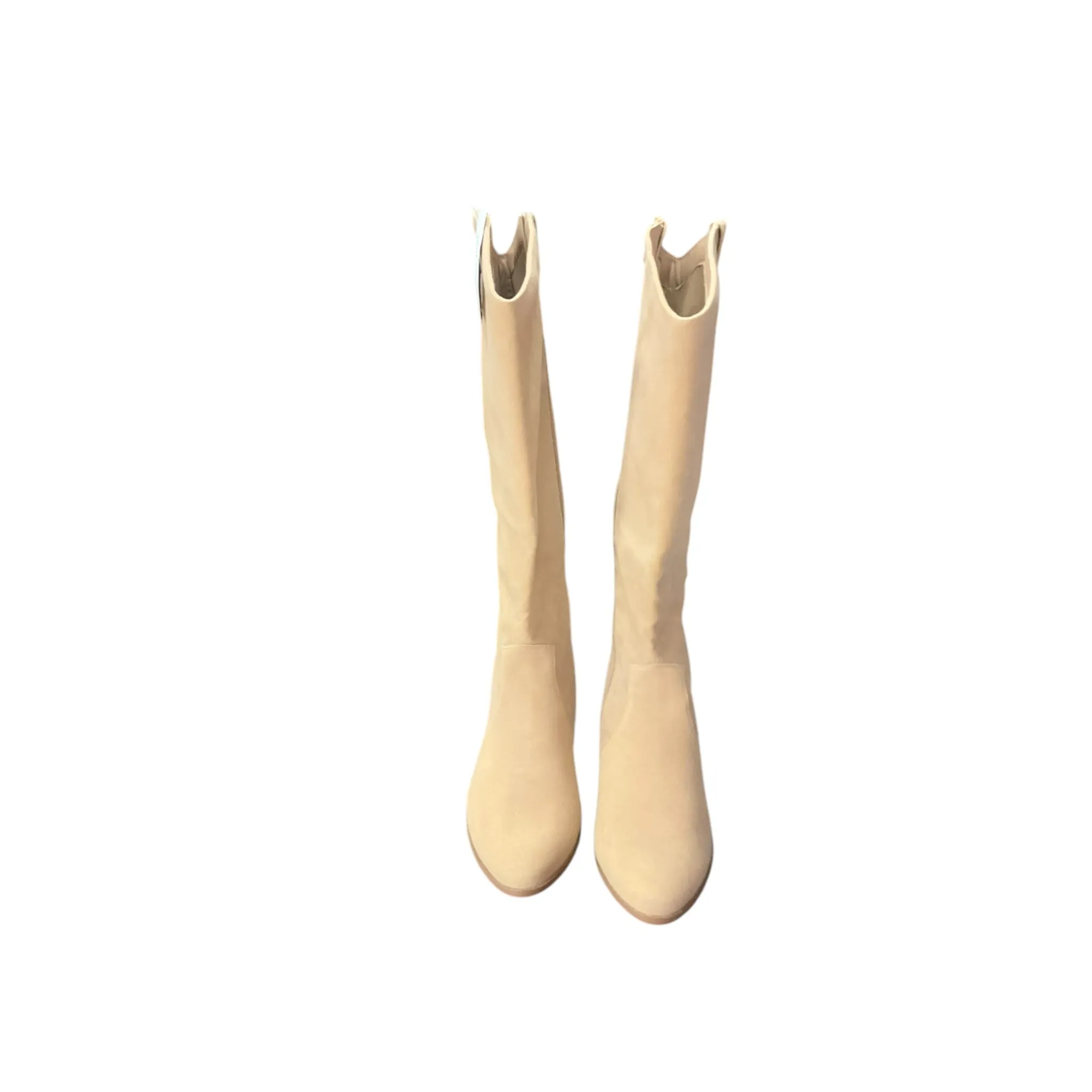 Boots Knee Flats By Lane Bryant In Tan, Size: 8 Seamless Internal Structure Slip On Convenience