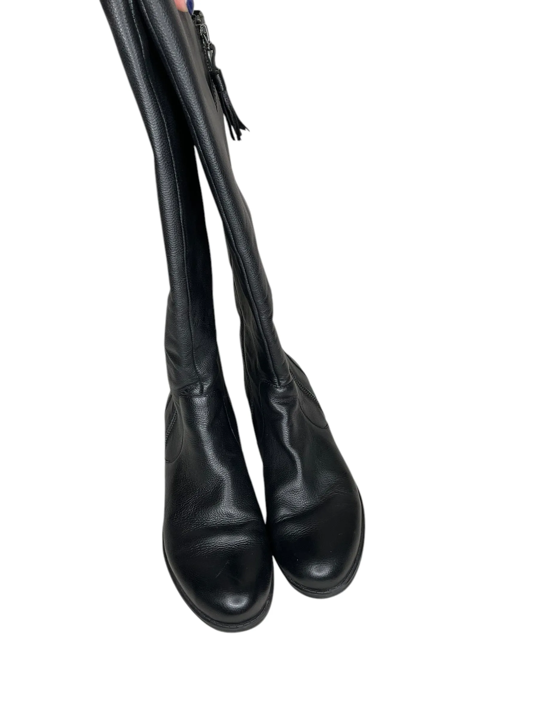 Contoured Heel Cup Boots Knee Flats By Naturalizer In Black, Size: 9.5