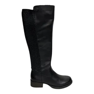 Eco Material Nature Lover Boots Knee Flats By Riekers In Black, Size:6.5