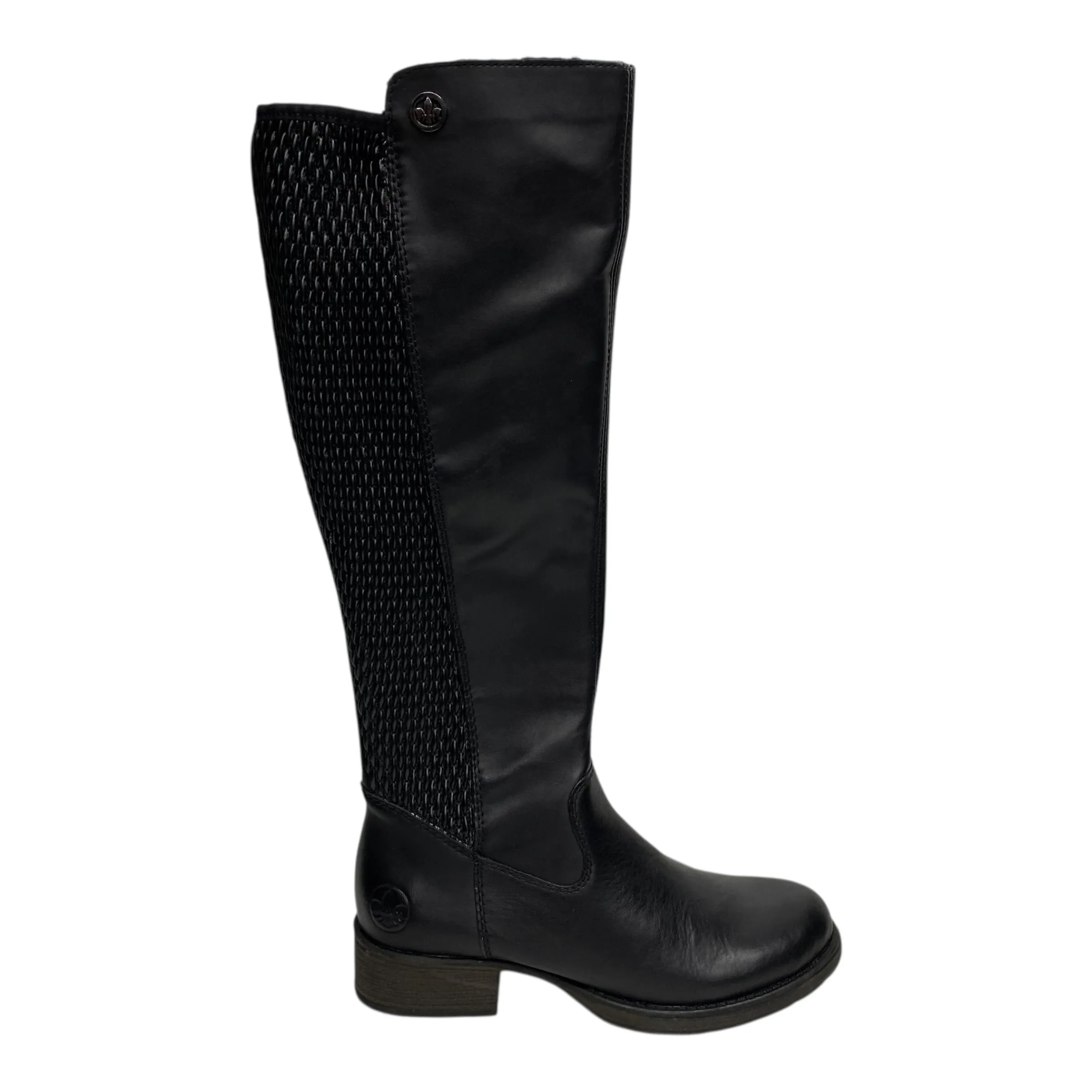 Eco Material Nature Lover Boots Knee Flats By Riekers In Black, Size:6.5