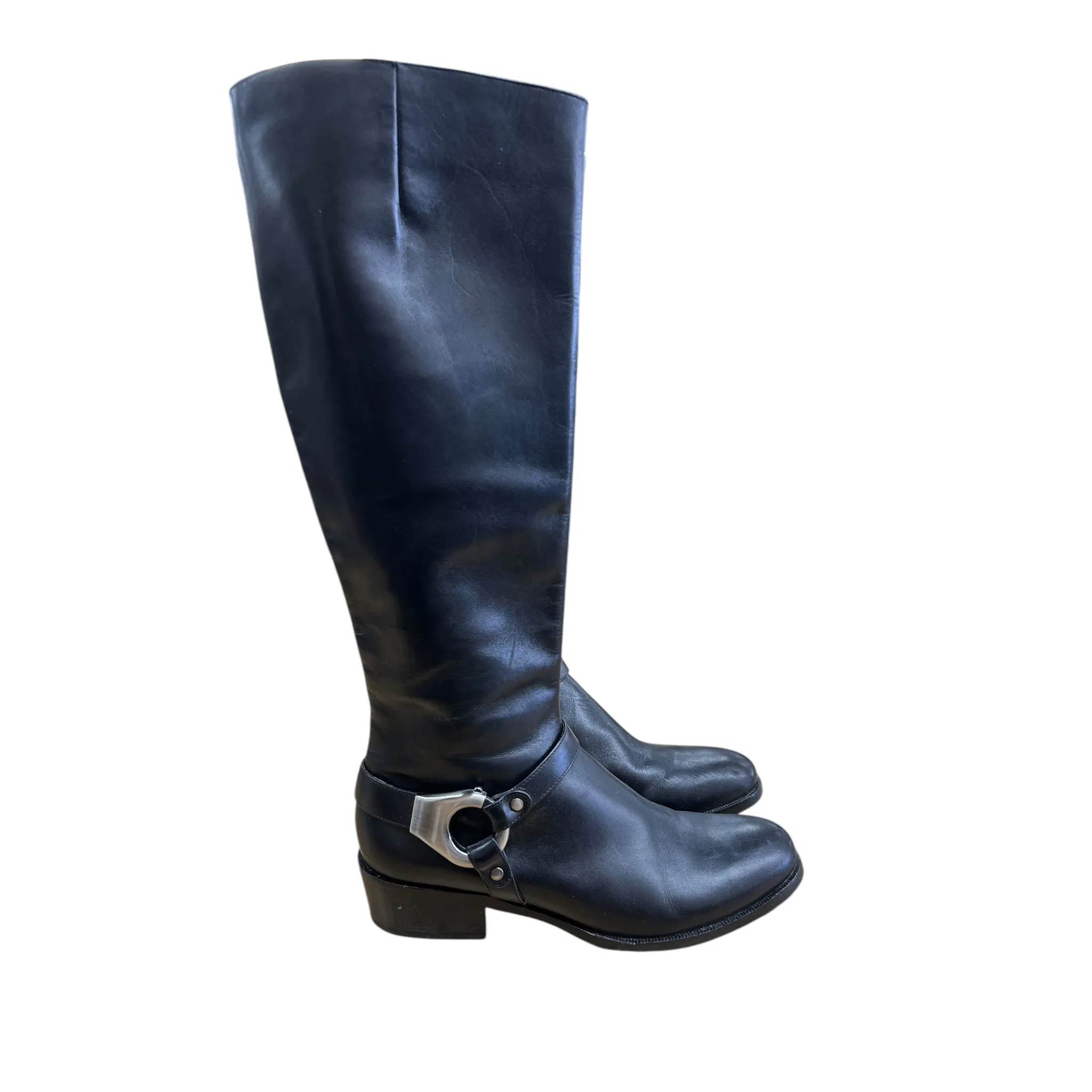 Boots Knee Flats By Via Spiga In Black, Size:6.5 Soft Material All Activity