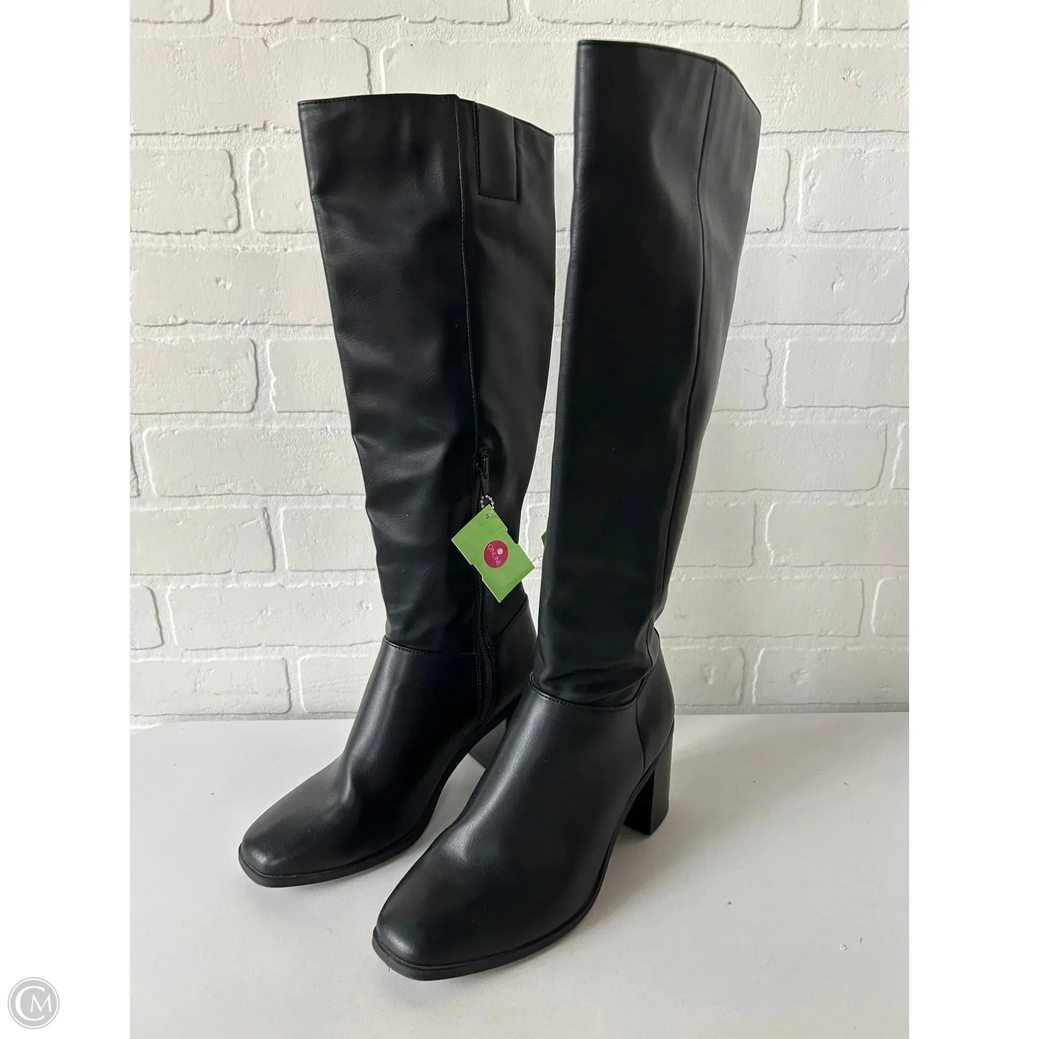 Boots Knee Heels By A New Day In Black, Size: 6 Urban Fit