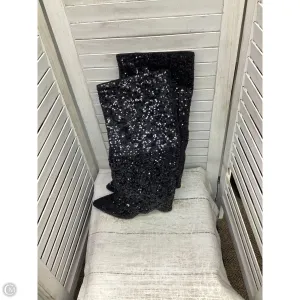 Textured Grip Pattern Boots Knee Heels By A New Day In Black, Size: 8.5