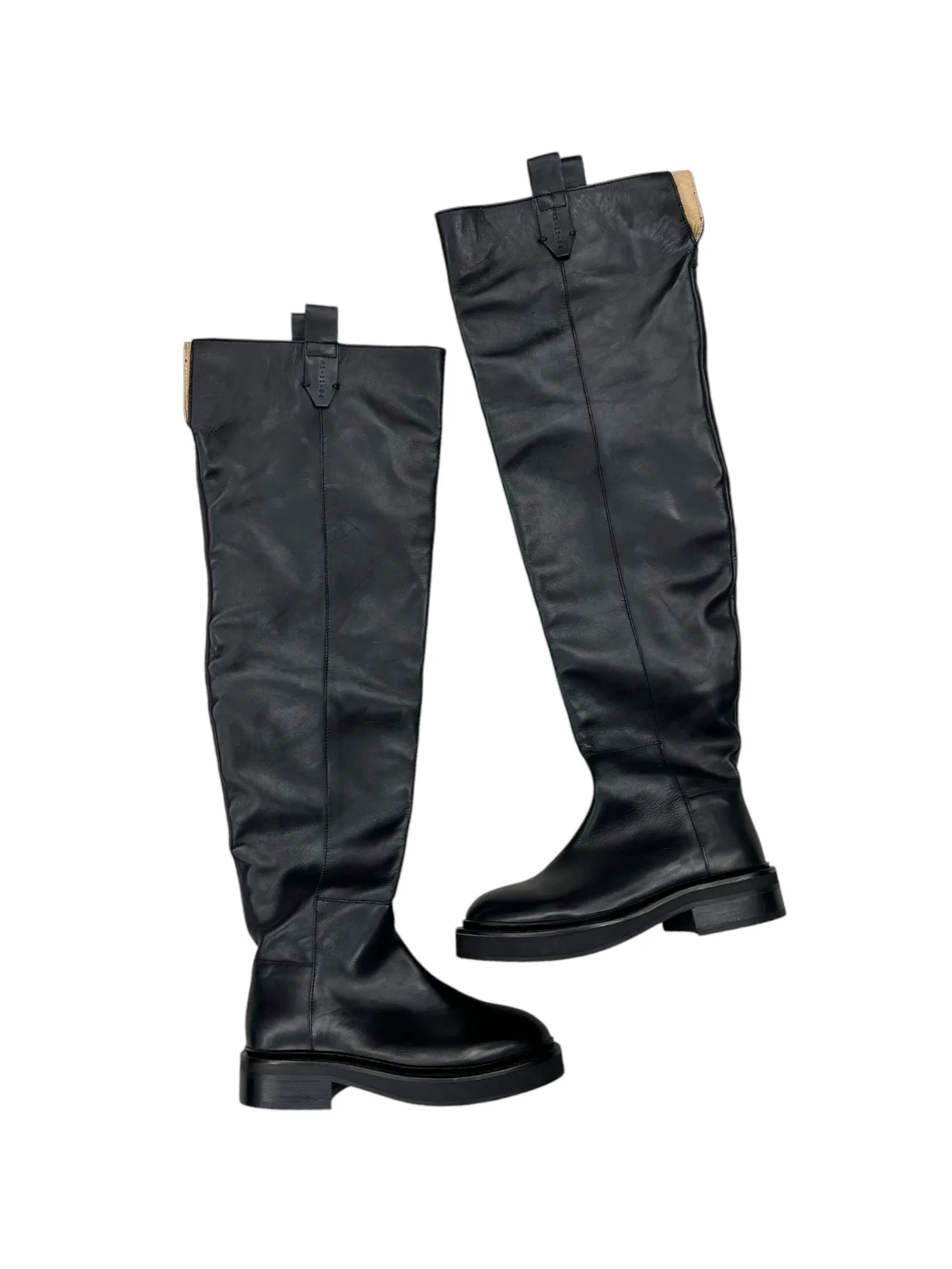 Boots Knee Heels By All Saints In Black, Size: 6 Tough Fit