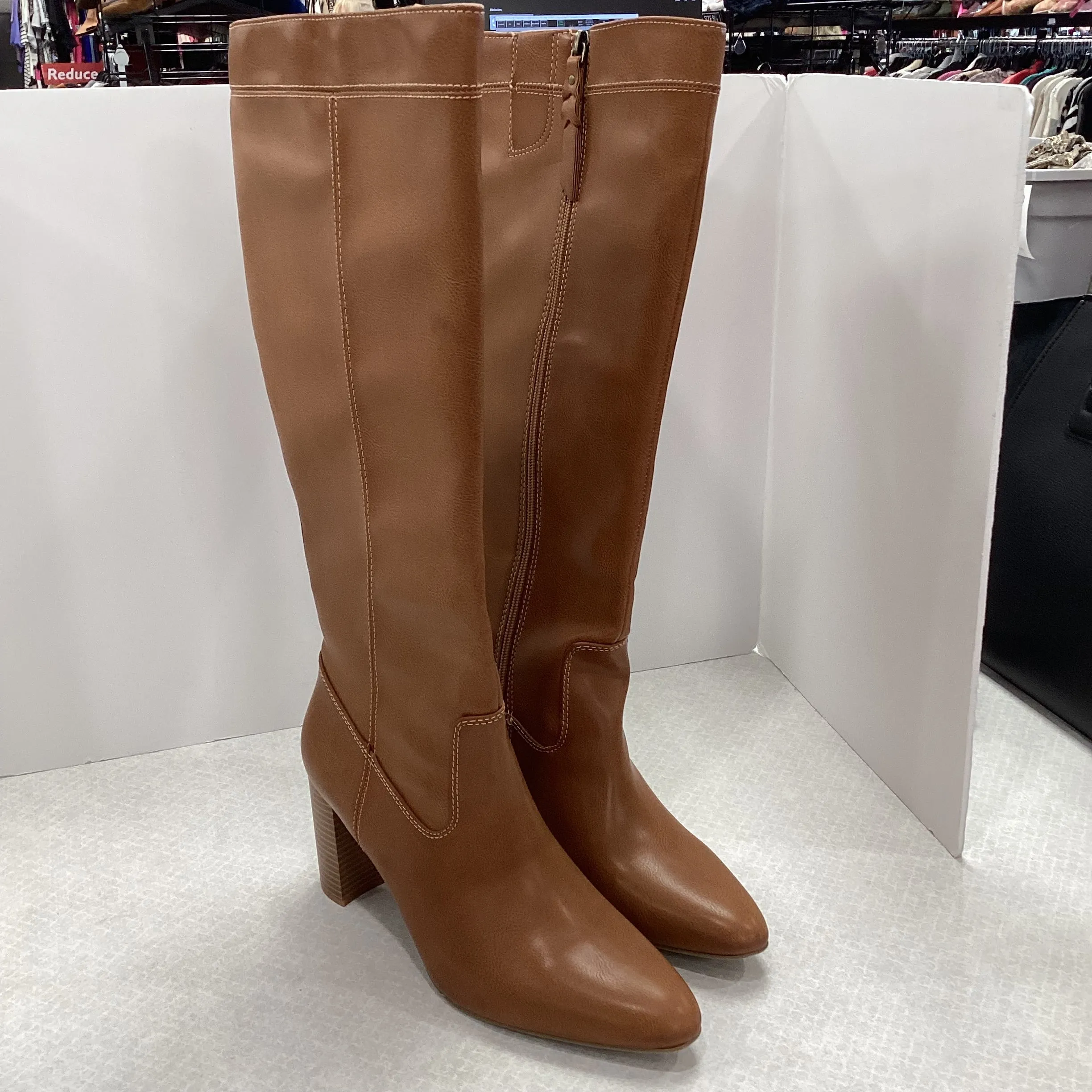 Ultimate Wear Free Spirit Boots Knee Heels By Ana In Brown, Size: 11