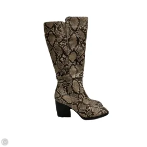 Boots Knee Heels By Bare Traps In Snakeskin Print, Size: 8 Active Lifestyle Premium Material