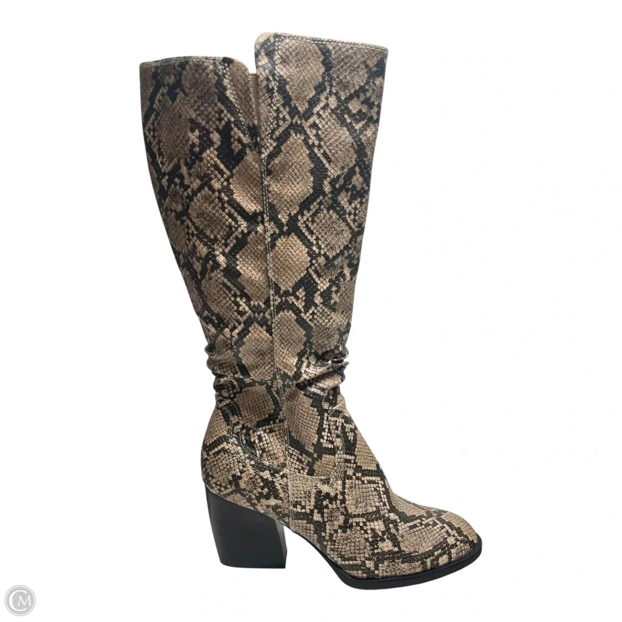 Boots Knee Heels By Bare Traps In Snakeskin Print, Size: 8.5 Daily Commuter