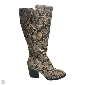 Boots Knee Heels By Bare Traps In Snakeskin Print, Size: 8.5 Daily Commuter
