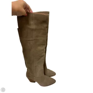 Boots Knee Heels By Blondo In Tan, Size: 8 Insulated Rainy Days Grippy Outsole Weekend Wanderer