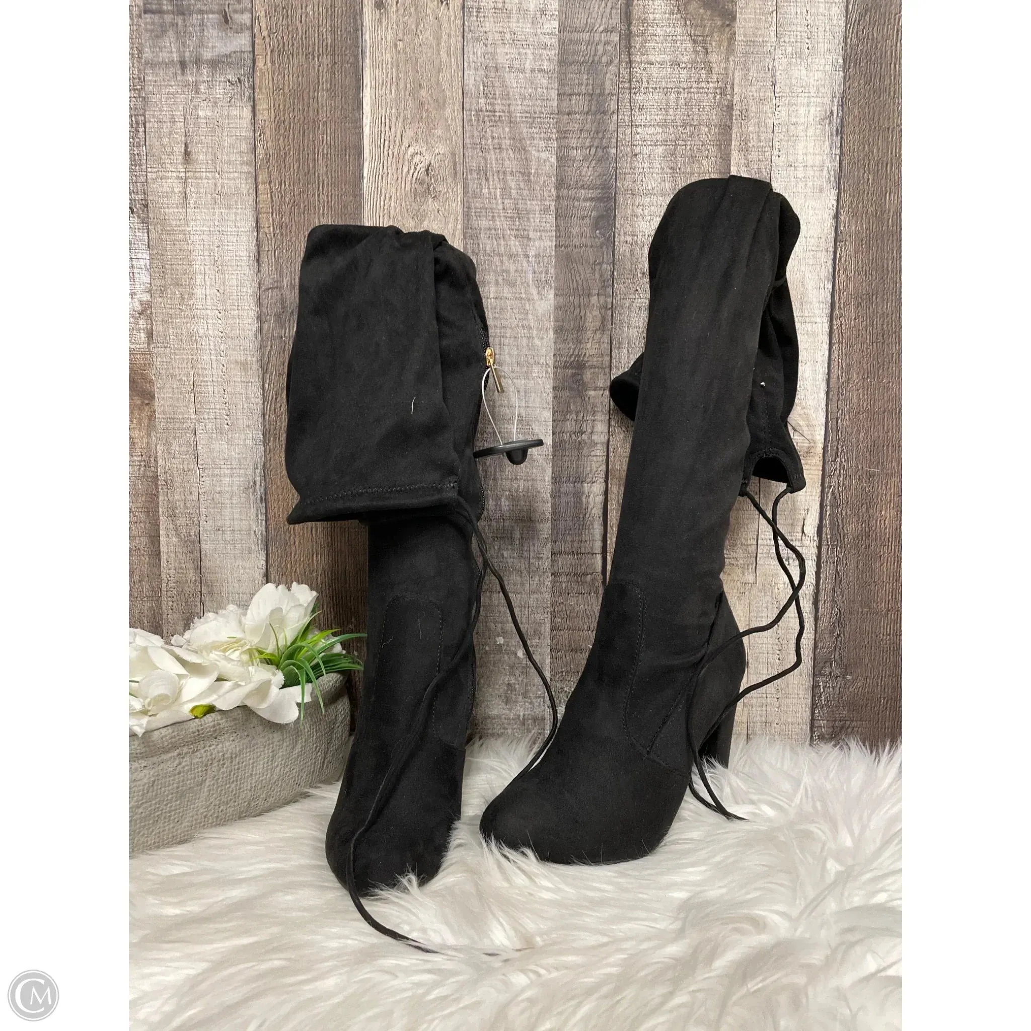 Shock Absorbing Rough Terrain Boots Knee Heels By Charming Charlie In Black, Size: 7