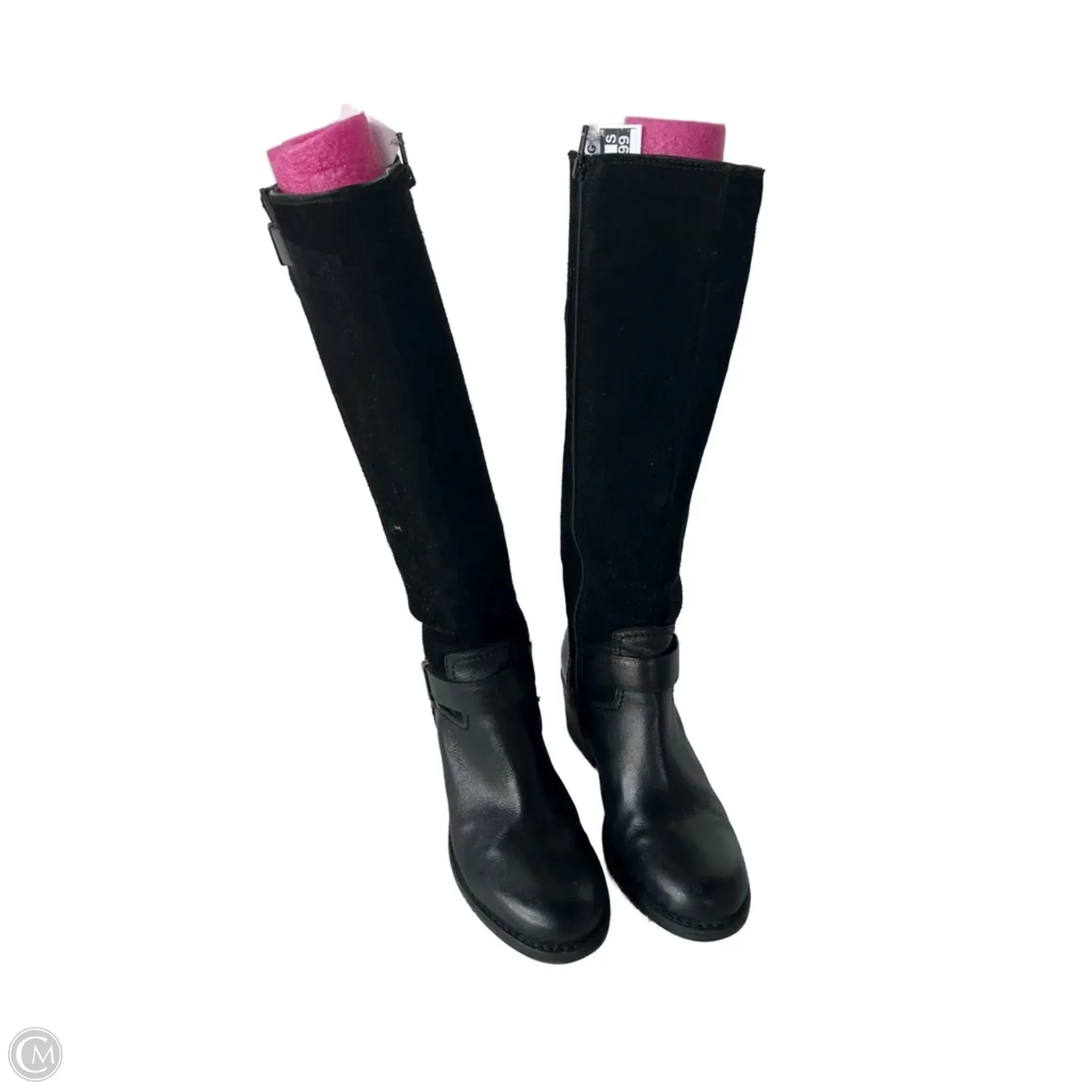 Boots Knee Heels By Clarks In Black, Size: 6 Mid Rise