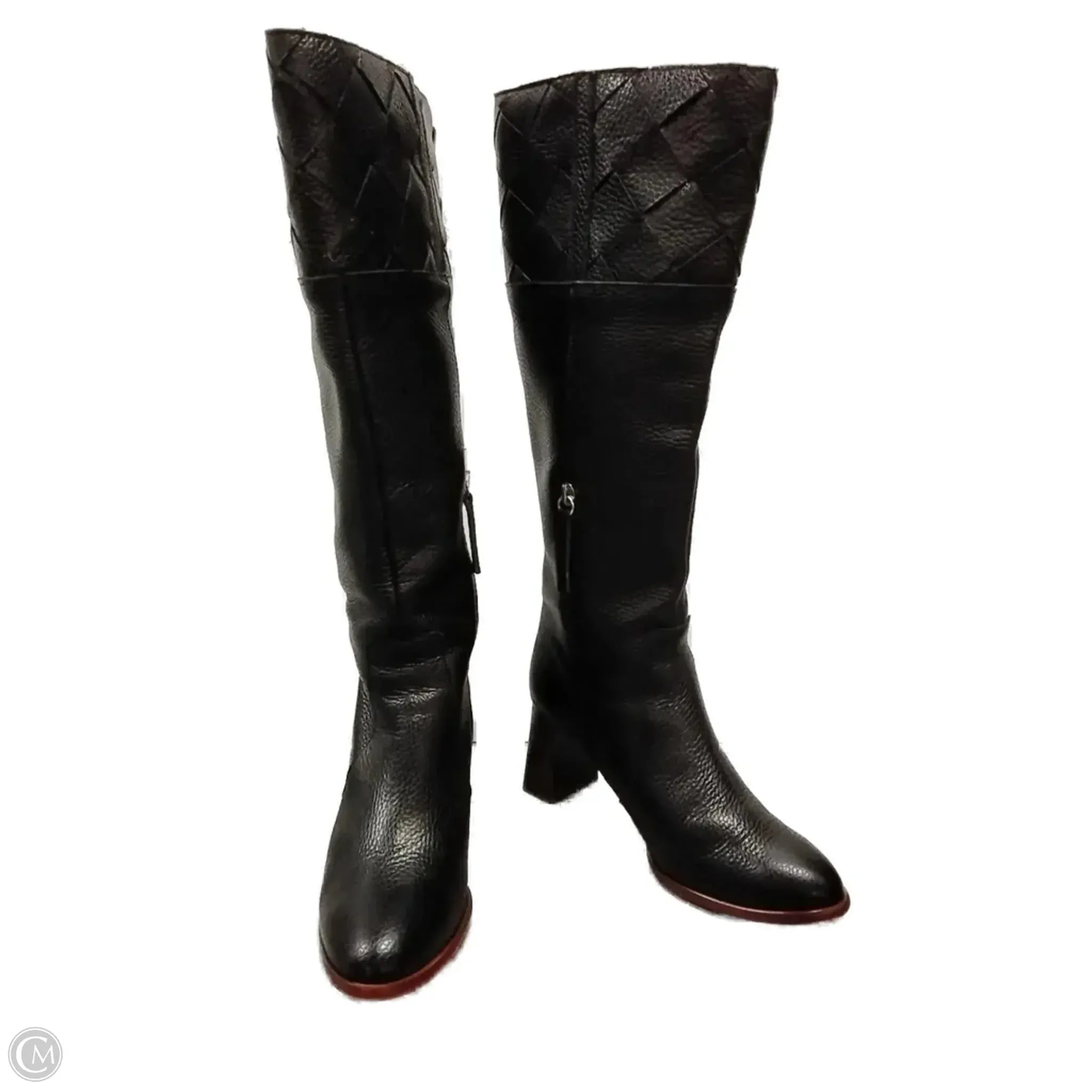 Durable Grip Lightweight Material Boots Knee Heels By Clothes Mentor In Black, Size: 6.5