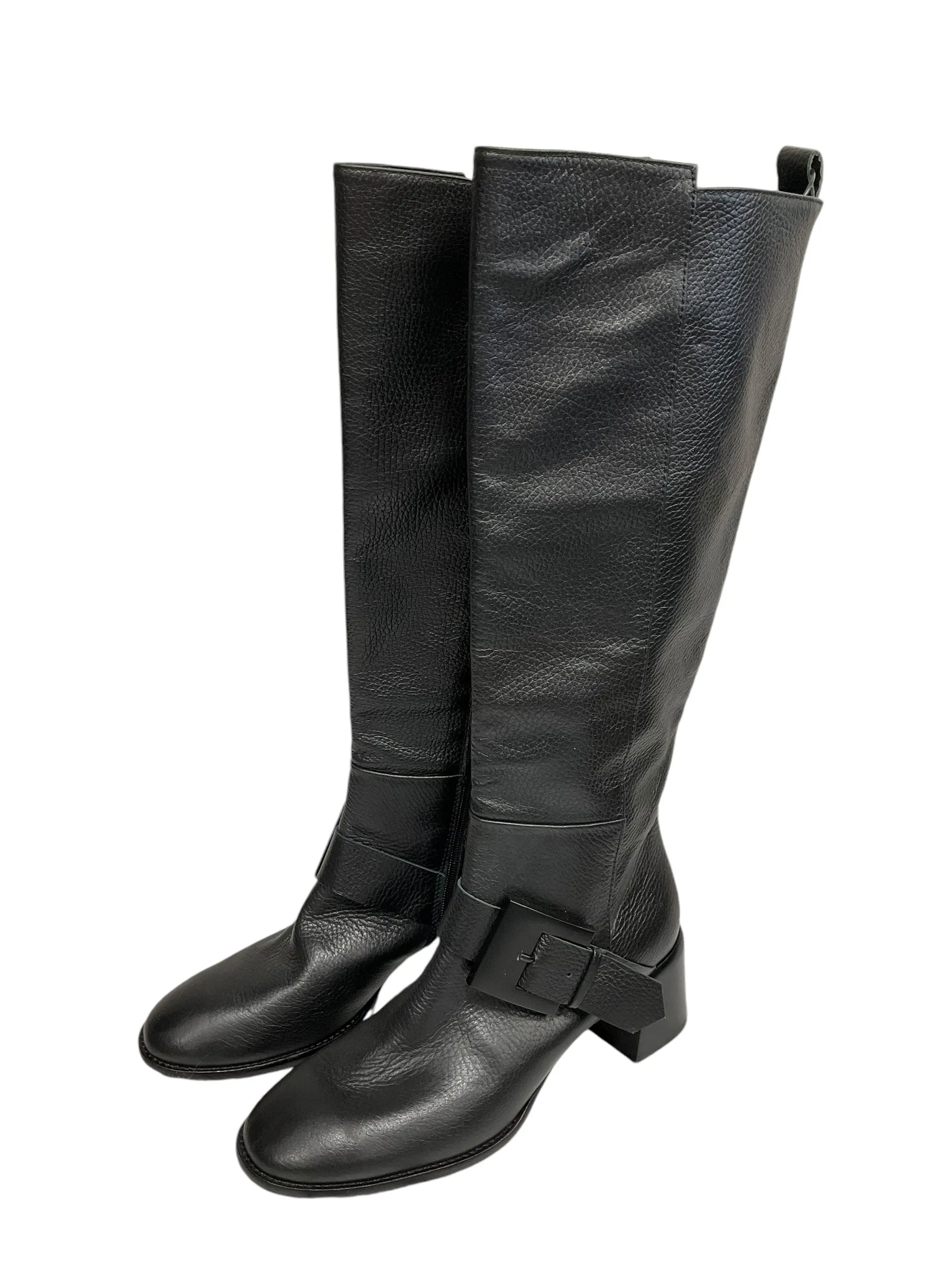 Boots Knee Heels By Clothes Mentor In Black, Size: 9 Western Pattern