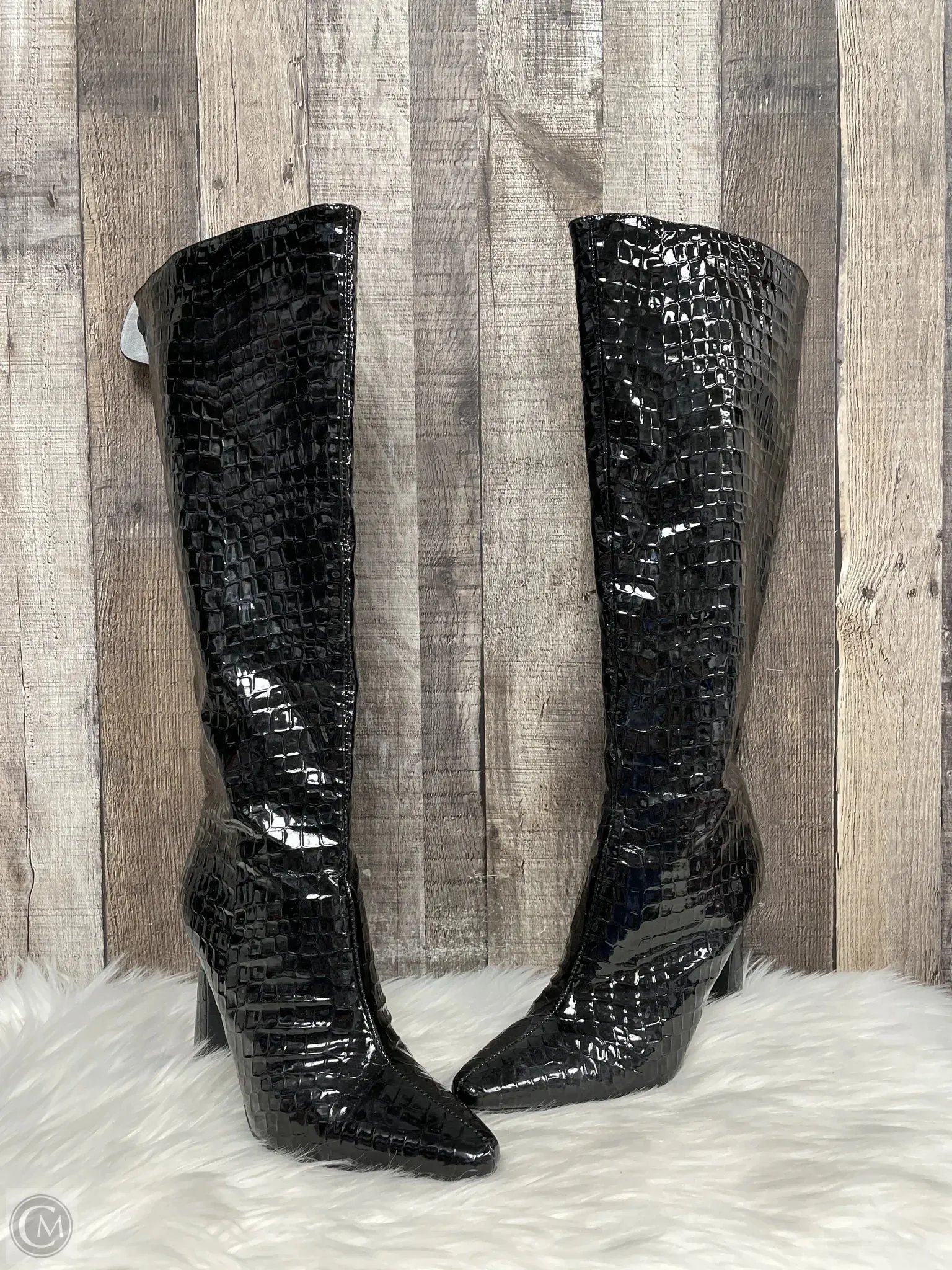 Shock absorption tech Boots Knee Heels By Cmf In Black, Size: 9