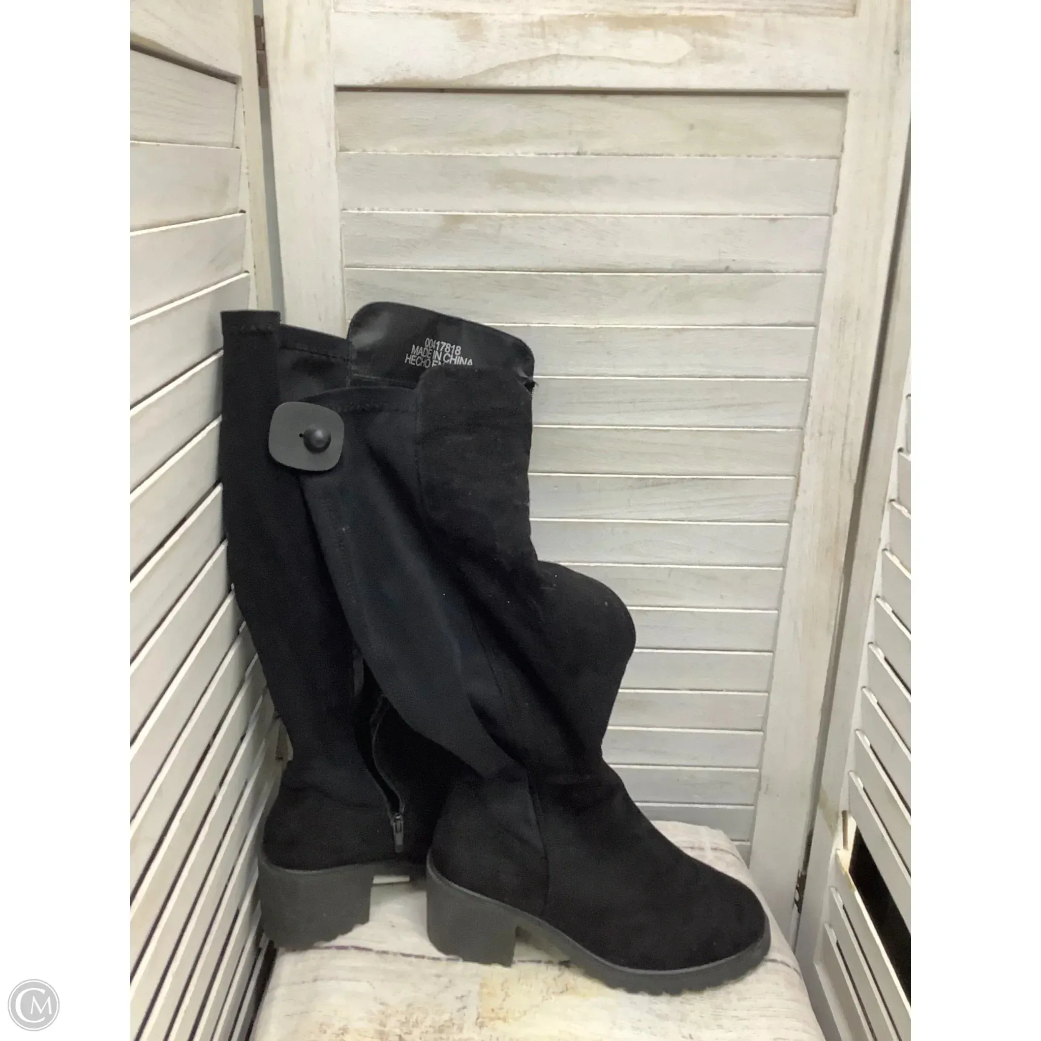 All-Purpose Boots Knee Heels By Forever 21 In Black, Size: 7