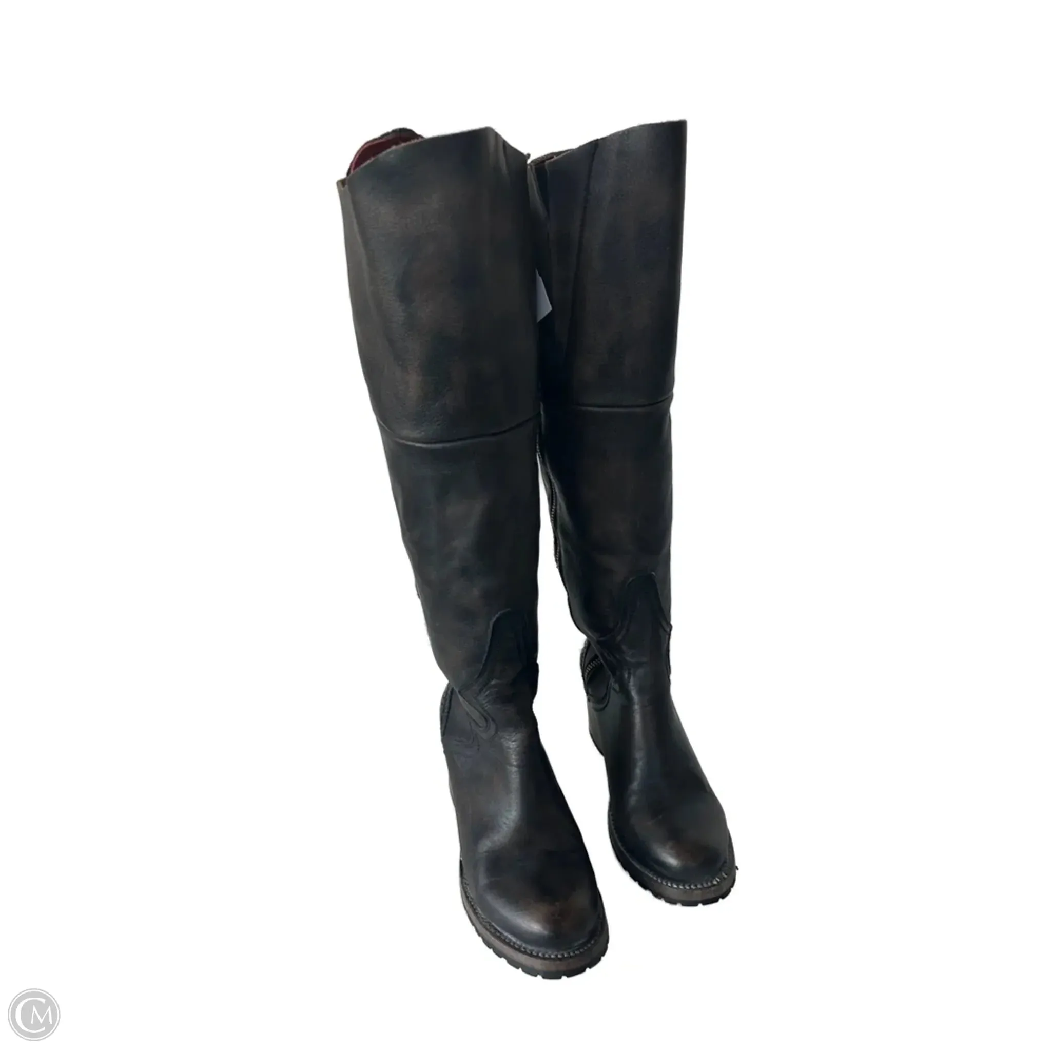 Boots Knee Heels By Freebird In Brown, Size: 7 Arch Support System Functional Design