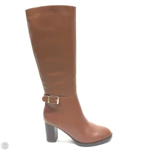 Boots Knee Heels By Giani Bernini In Brown, Size: 7 Cushioned Fit Rubberized Tread