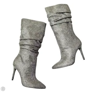 Boots Knee Heels By Jessica Simpson In Silver, Size: 8.5 Waterproof Mountain Climber Cushioned Step Urban Commute