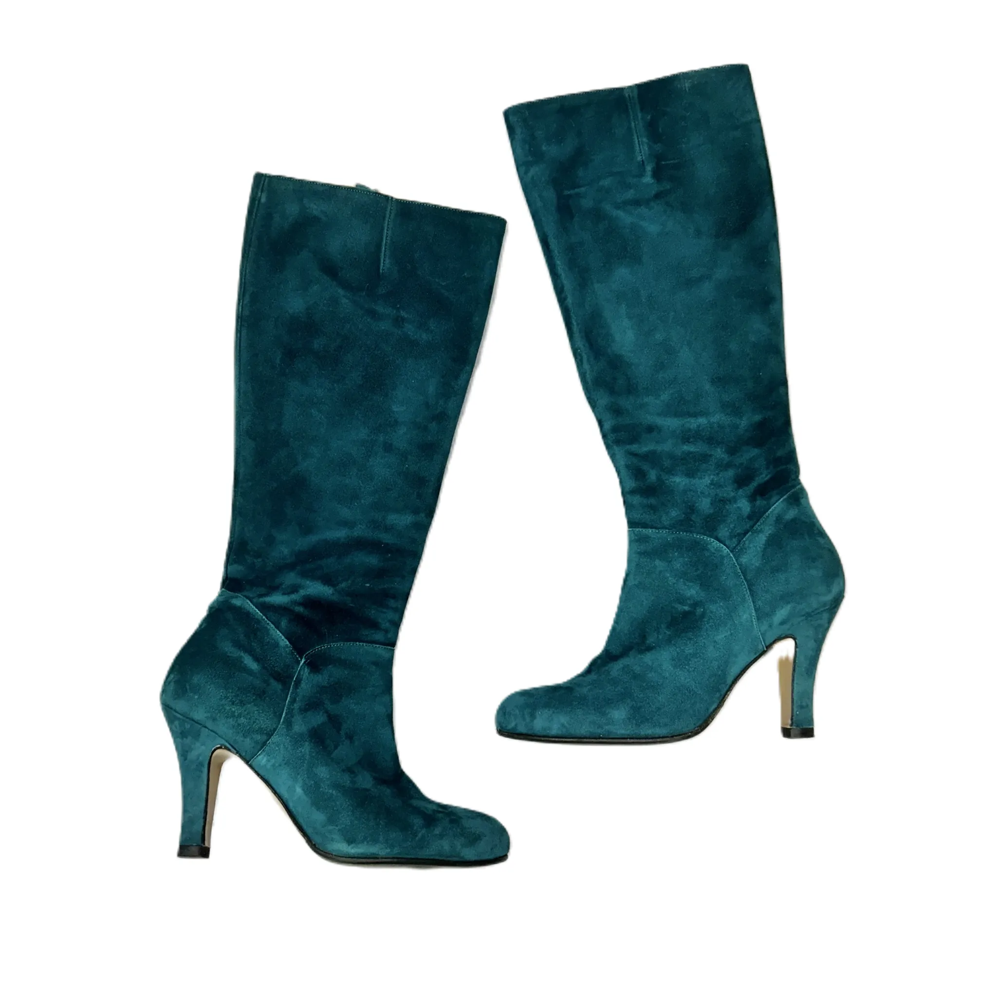 Thermal Protection No Tie Boots Knee Heels By Lenora In Teal, Size: 5.5