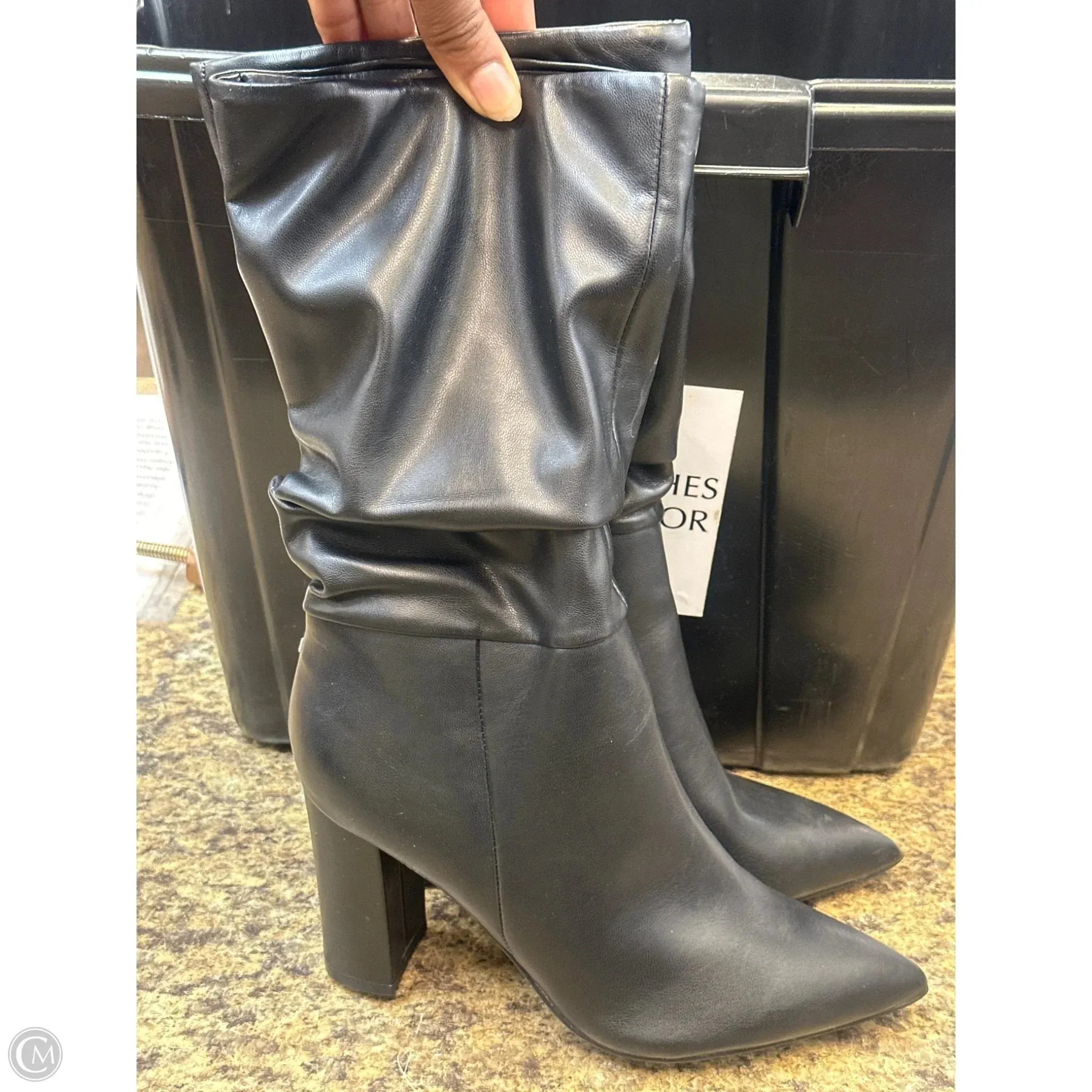 Boots Knee Heels By Marc Fisher In Black, Size: 7 Fashionable Look