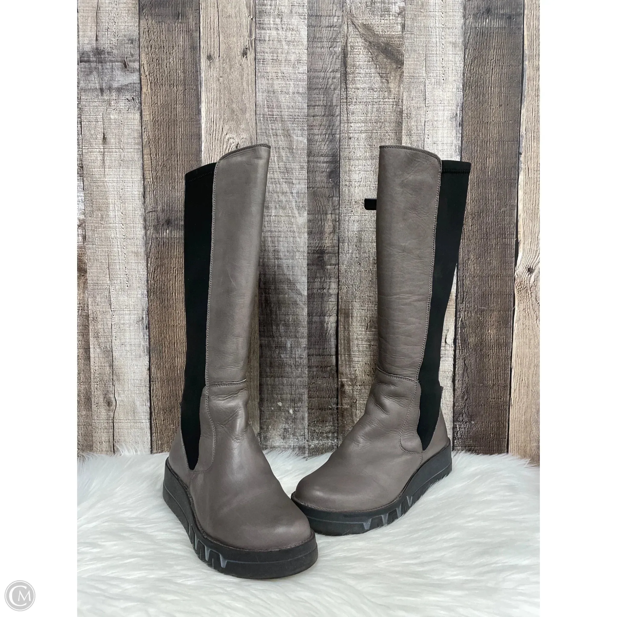 Date Ready Clean Silhouette Boots Knee Heels By Miz Mooz In Grey, Size: 7