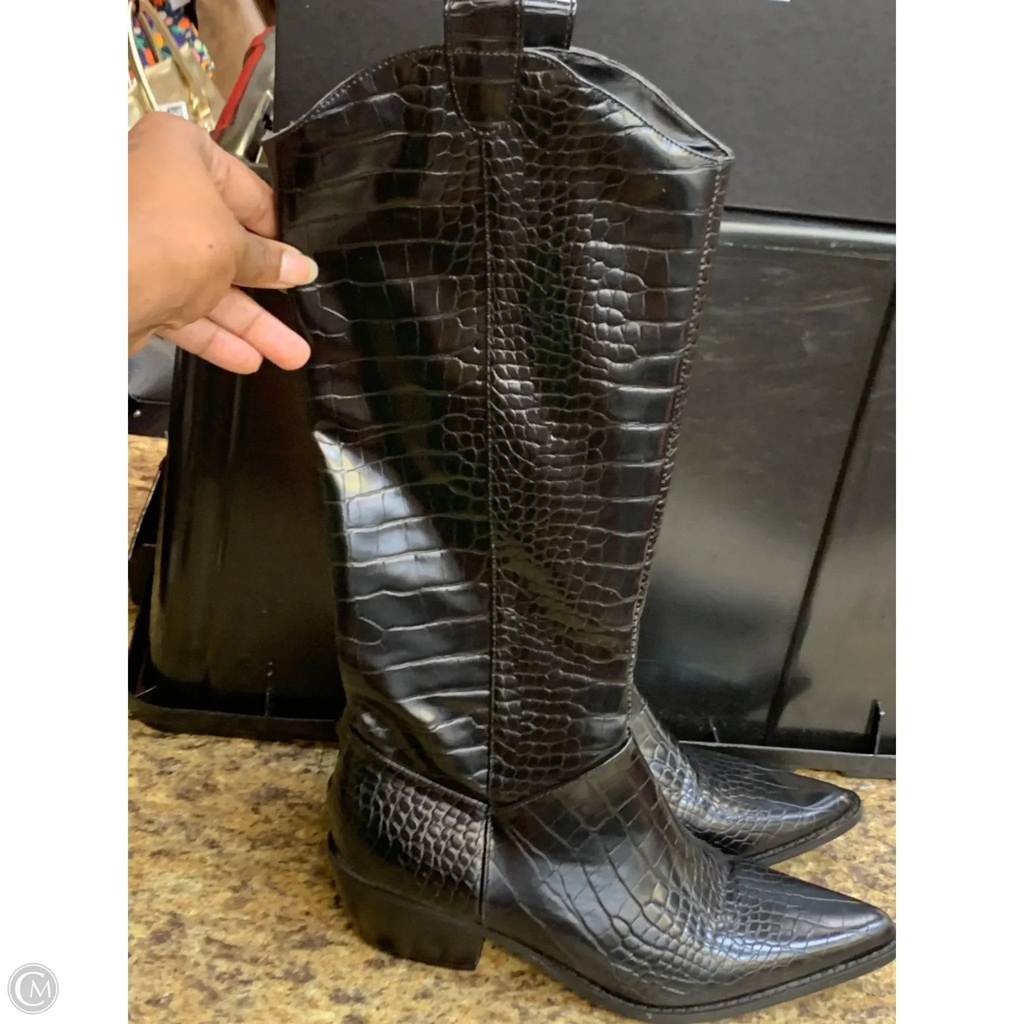 Slip Resistant Backcountry Camper City Utility Boots Knee Heels By Nasty Gal In Black, Size: 7