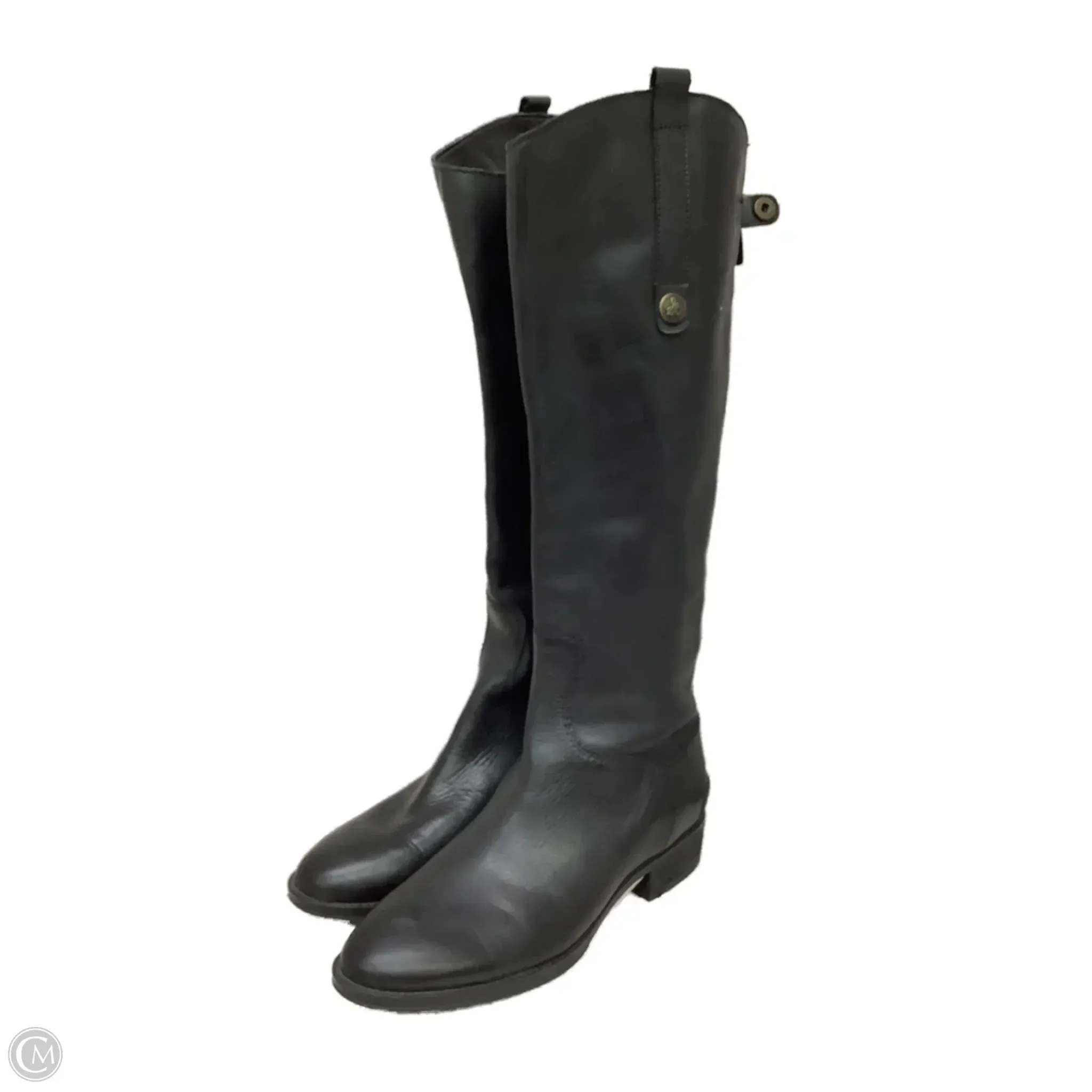 Boots Knee Heels By Sam Edelman In Black, Size: 7.5 Comfort Lining Nature Lover Coffee Shop