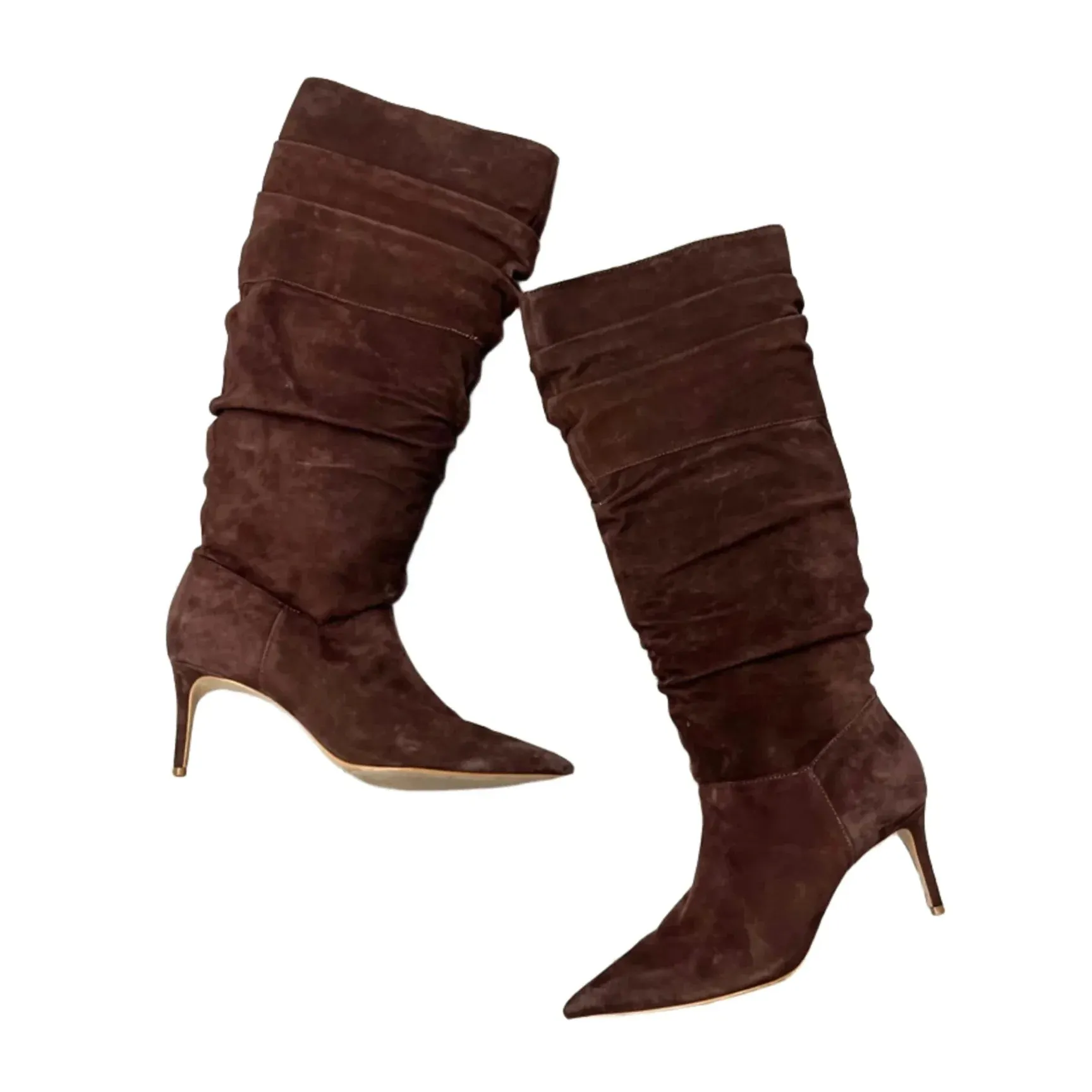 Boots Knee Heels By Schultz In Brown, Size: 9.5 Rugged Built City Walking