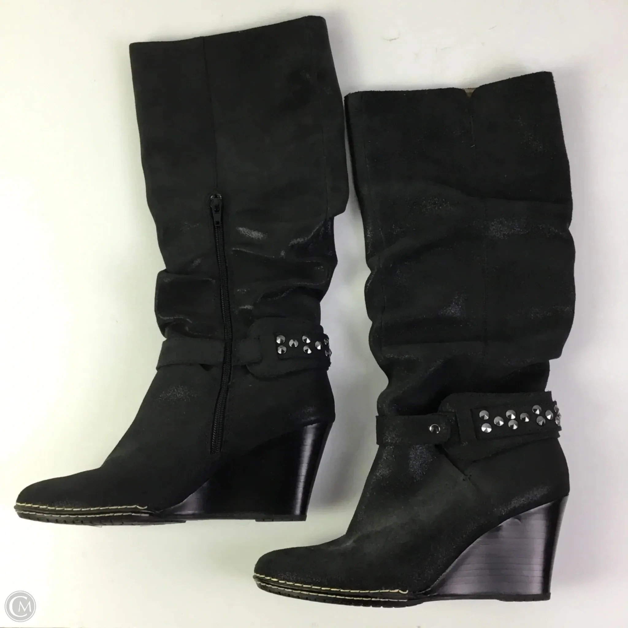 Grippy Outsole Remote Hiking Classic Touch Boots Knee Heels By Sofft In Black, Size: 9