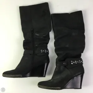 Grippy Outsole Remote Hiking Classic Touch Boots Knee Heels By Sofft In Black, Size: 9