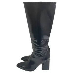 Padded Interior Outdoor Explorer Boots Knee Heels By Stradivarius In Black, Size:8.5