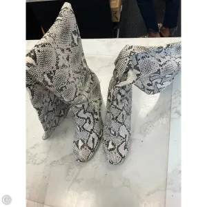 Low Profile Snowy Path Boots Knee Heels By Unisa In Snakeskin Print, Size: 6.5