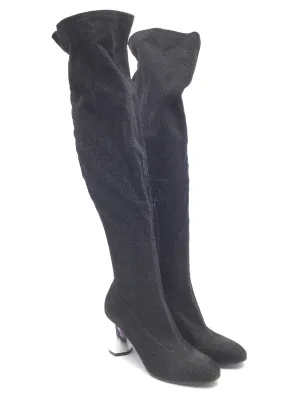 Boots Knee Heels By Yoki In Black, Size: 7.5 Party time