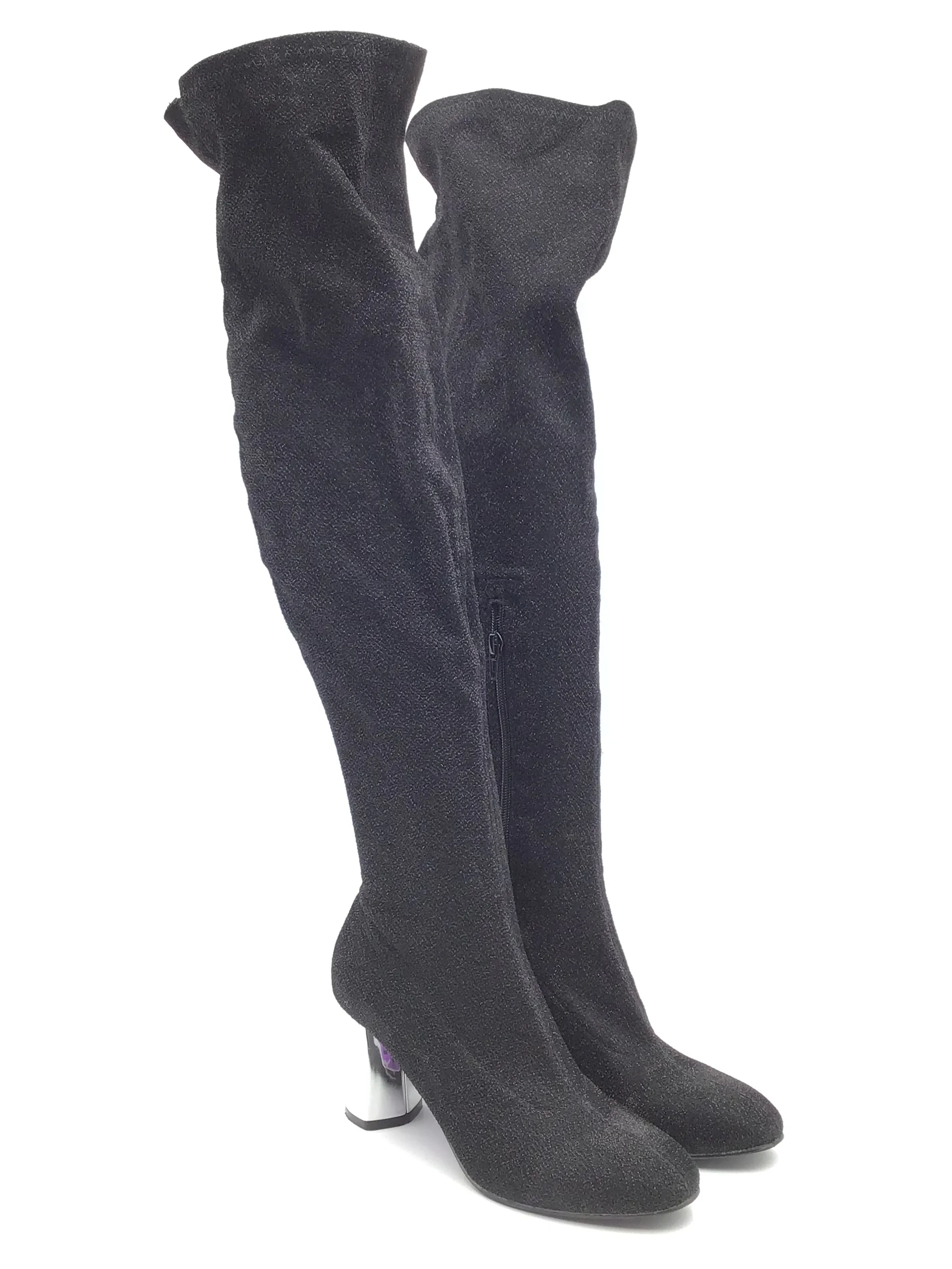 Boots Knee Heels By Yoki In Black, Size: 7.5 Party time