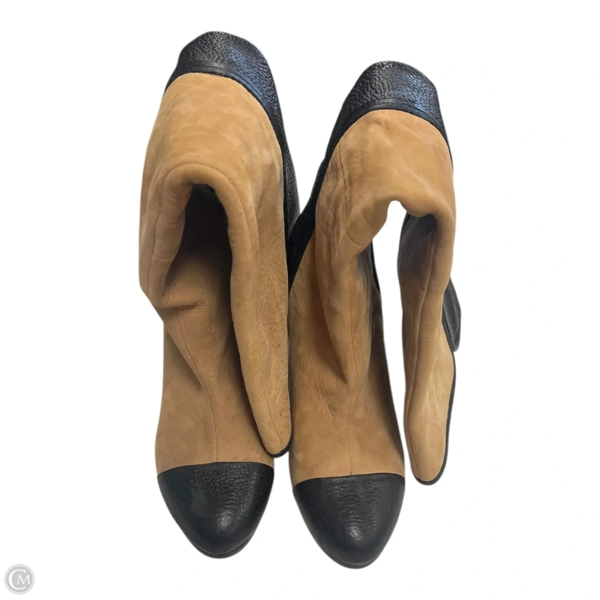 Roll Bar Stabilizer Comfort Insoles Boots Knee Heels By Zara In Black & Brown, Size: 8