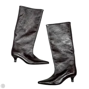 Boots Knee Heels By Zara In Maroon, Size: 6.5 Festival Vibe