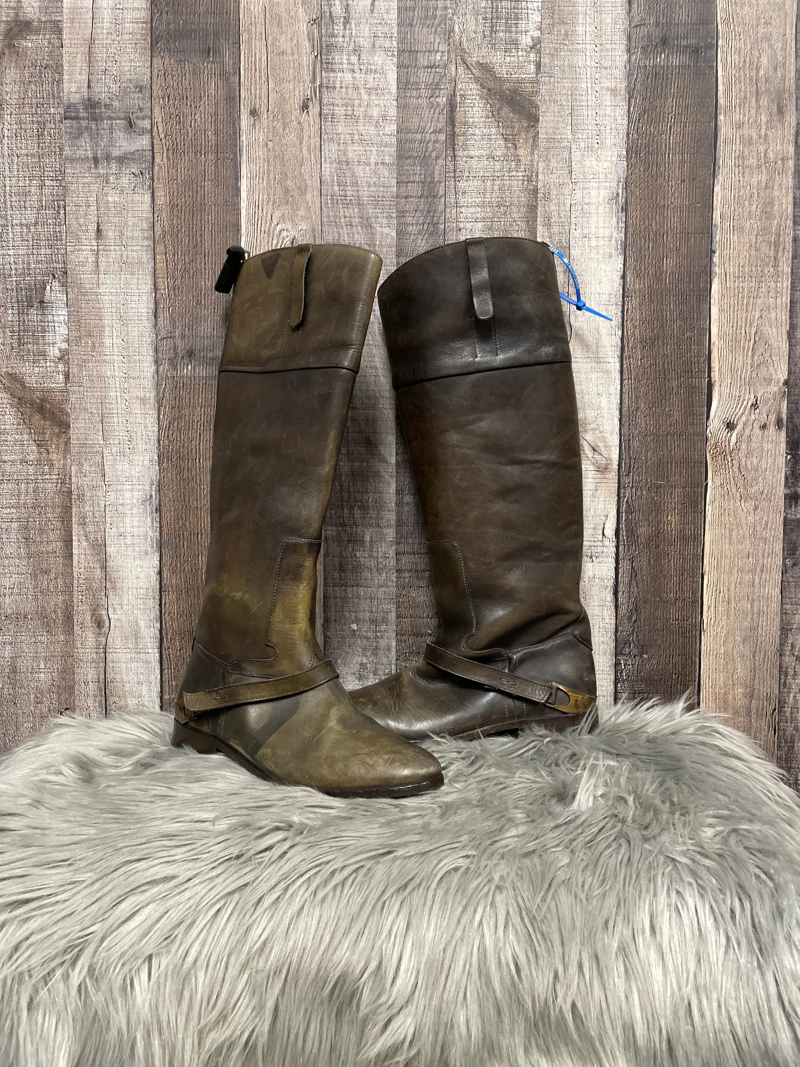 Heritage Line High Rebound Midsole Boots Luxury Designer By Golden Goose In Green, Size: 10