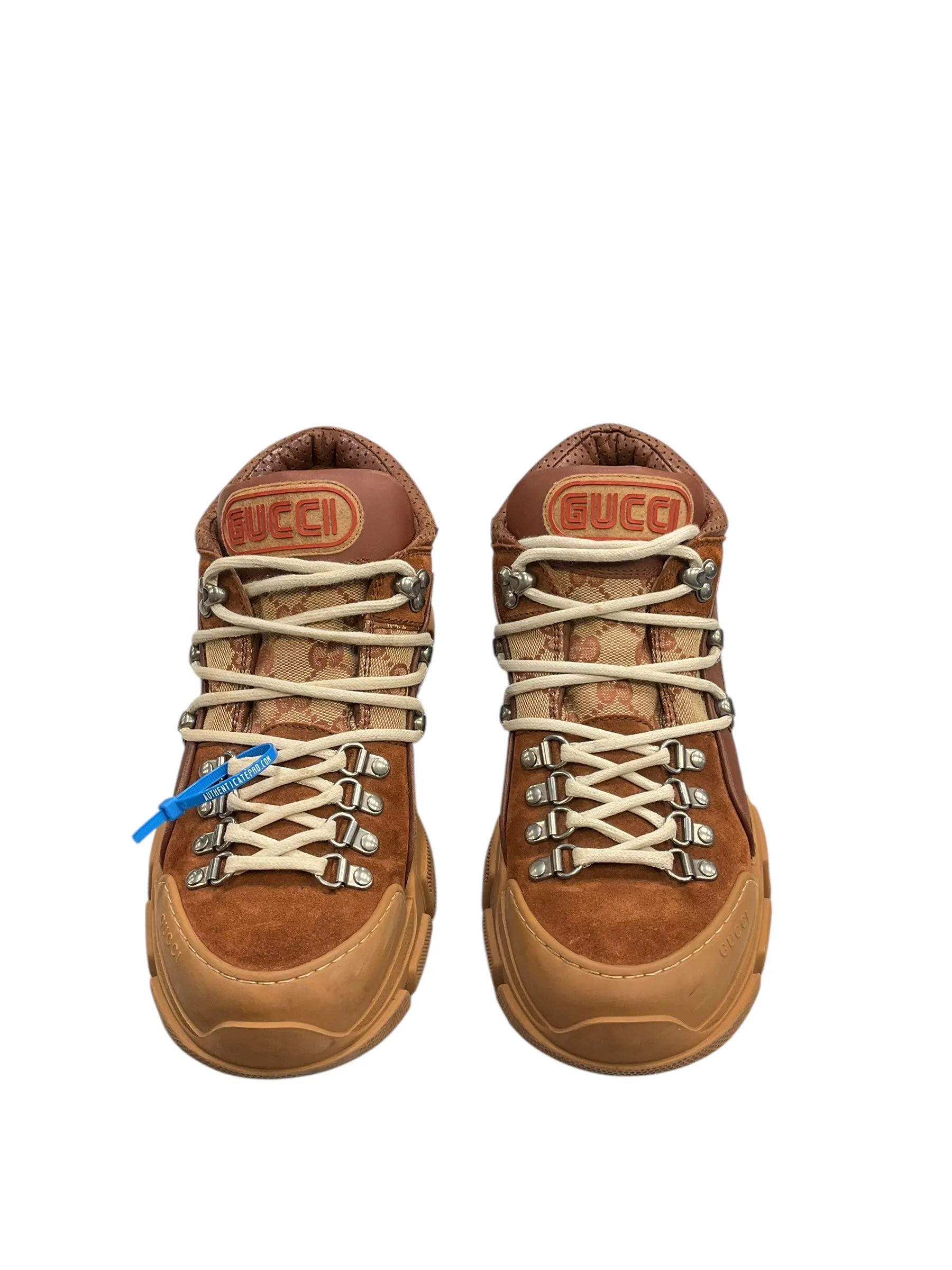 Boots Luxury Designer By Gucci In Bronze, Size: 8.5 Women | 7 Men Antique Glow Star Walk