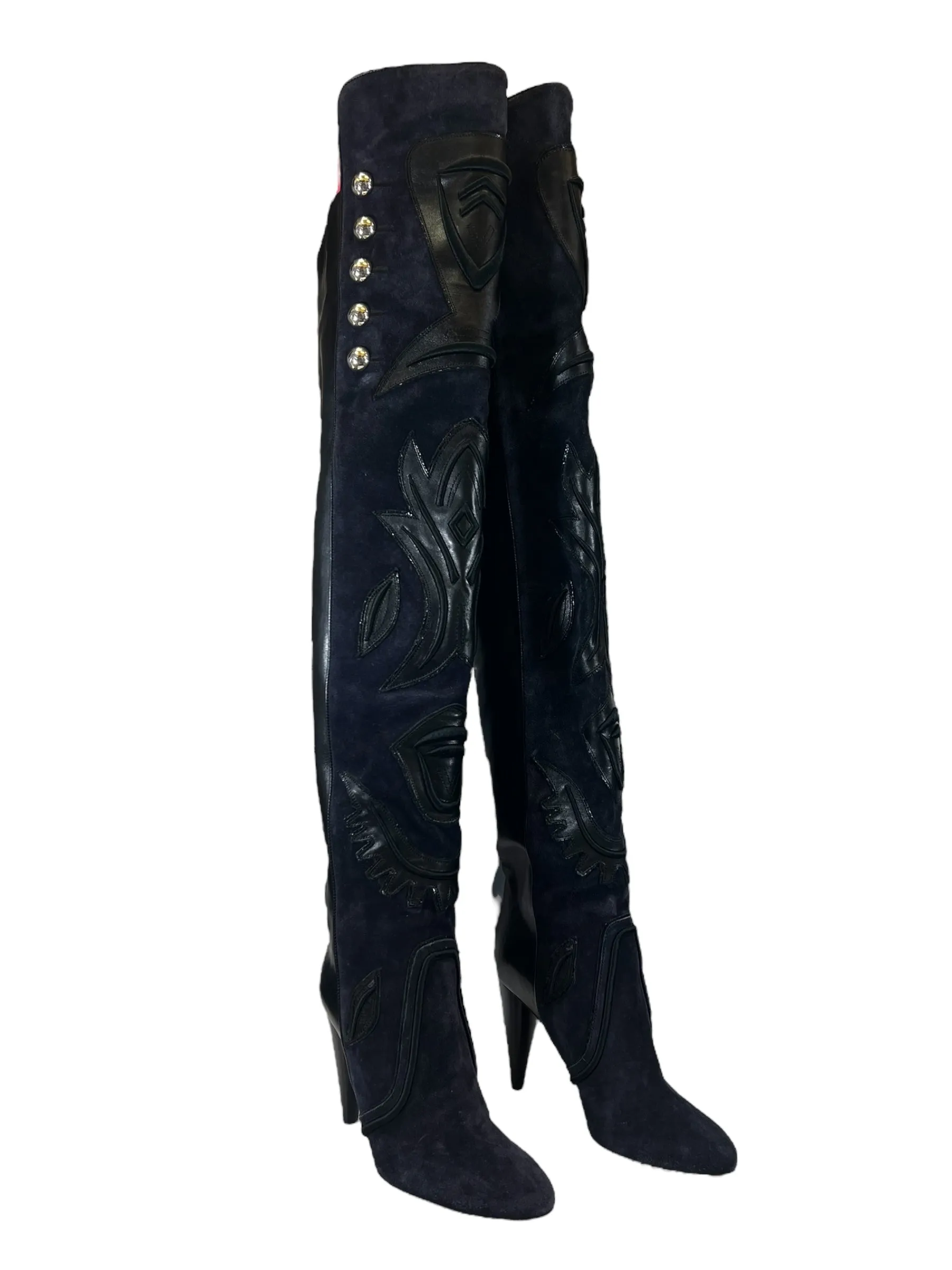 Wear Resistant Outsole Boots Luxury Designer By Isabel Marant In Navy, Size: 6