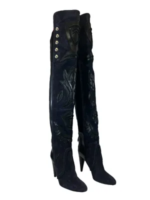 Wear Resistant Outsole Boots Luxury Designer By Isabel Marant In Navy, Size: 6