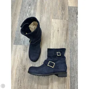 Abrasion Resistant Outsole Boots Luxury Designer By Jimmy Choo In Navy, Size: 8