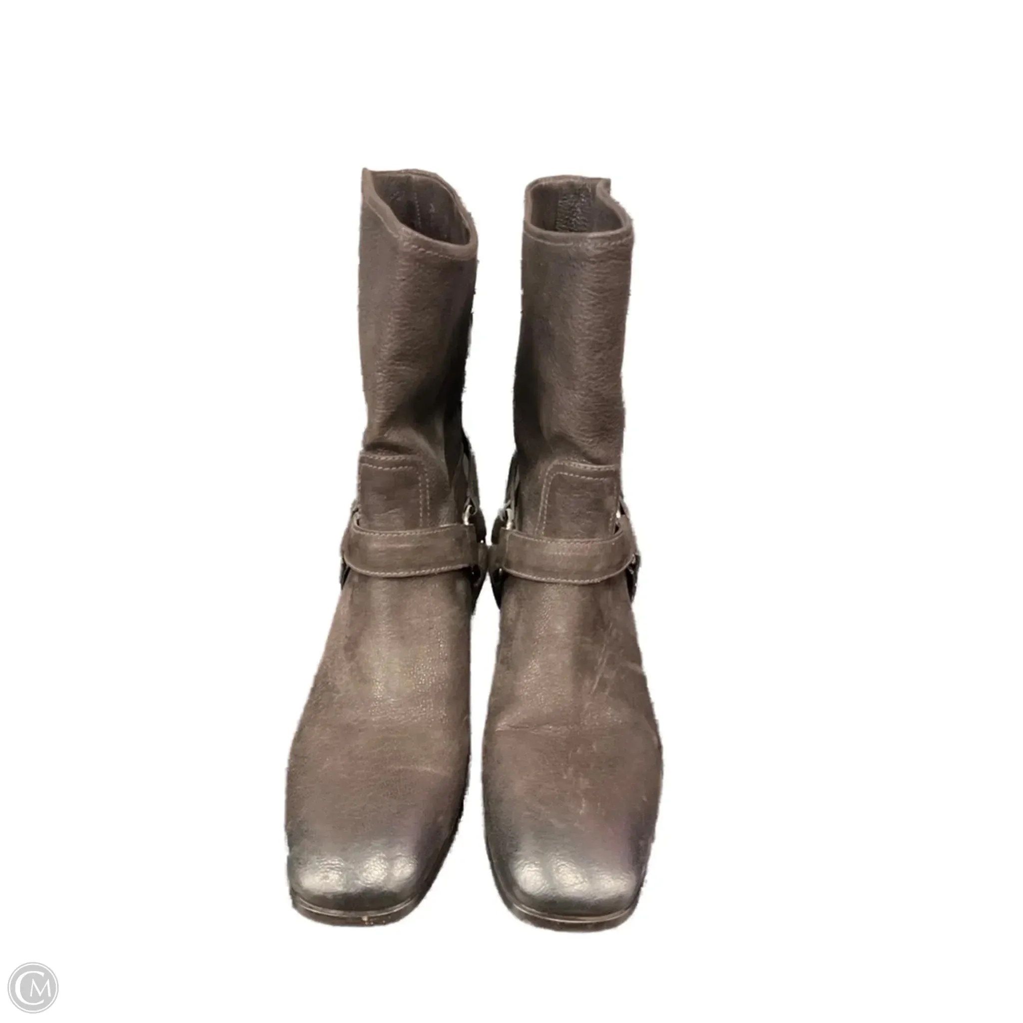 Sky Blue Boots Luxury Designer By Prada In Brown, Size: 8