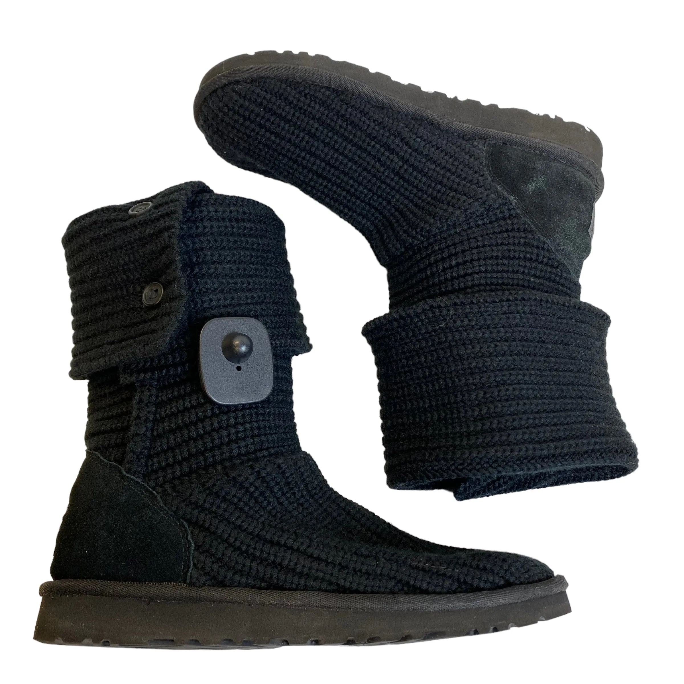 Boots Mid-calf Flats Designer By Ugg  Size: 6 Look Ready Canvas