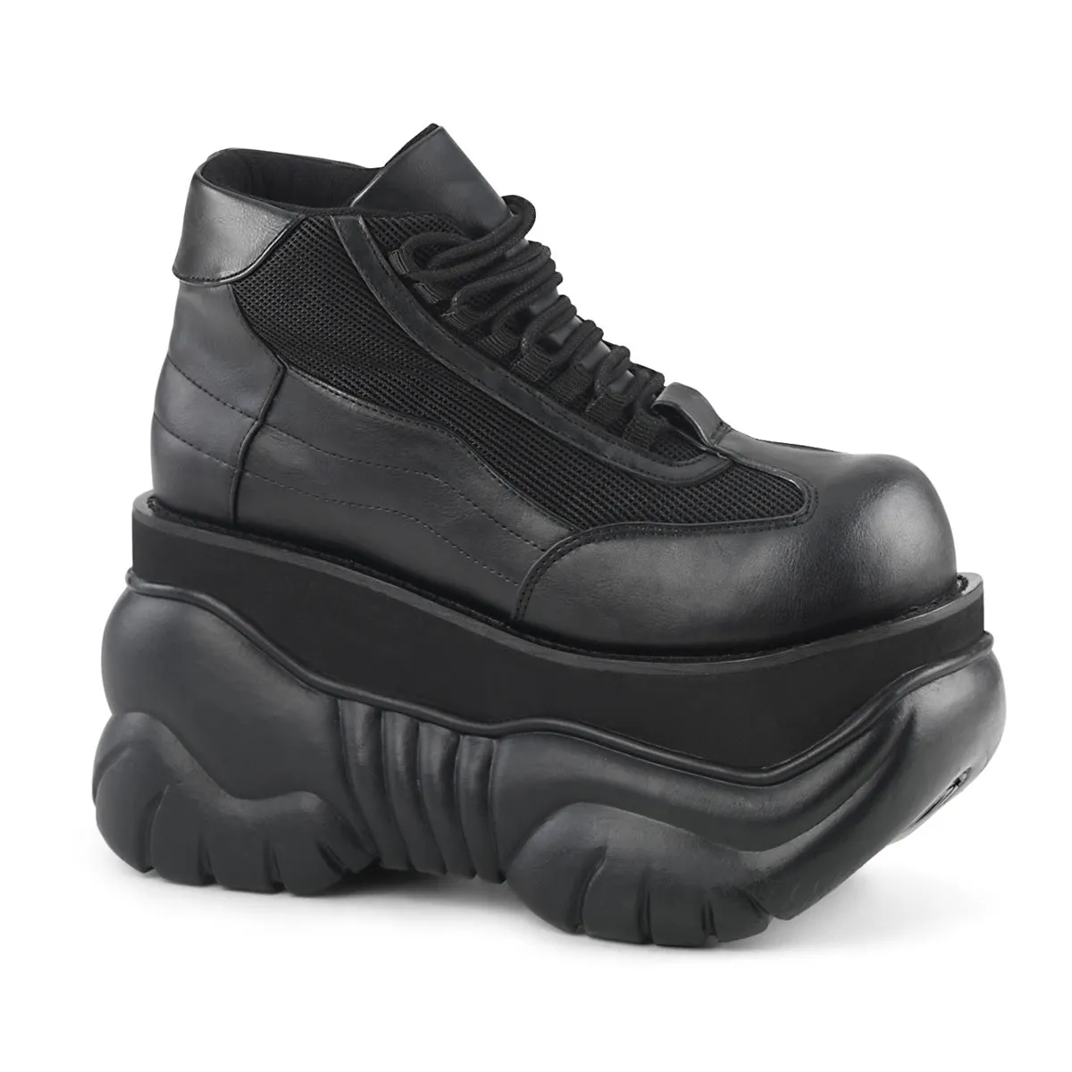 BOXER-01 DemoniaCult Black Vegan Leather Sexy Unisex Platform Shoes & Boots (Alternative Footwear)