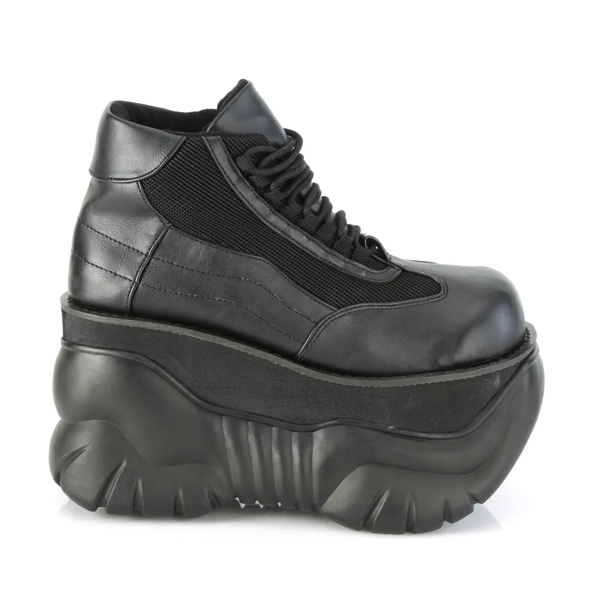 BOXER-01 DemoniaCult Black Vegan Leather Sexy Unisex Platform Shoes & Boots (Alternative Footwear)