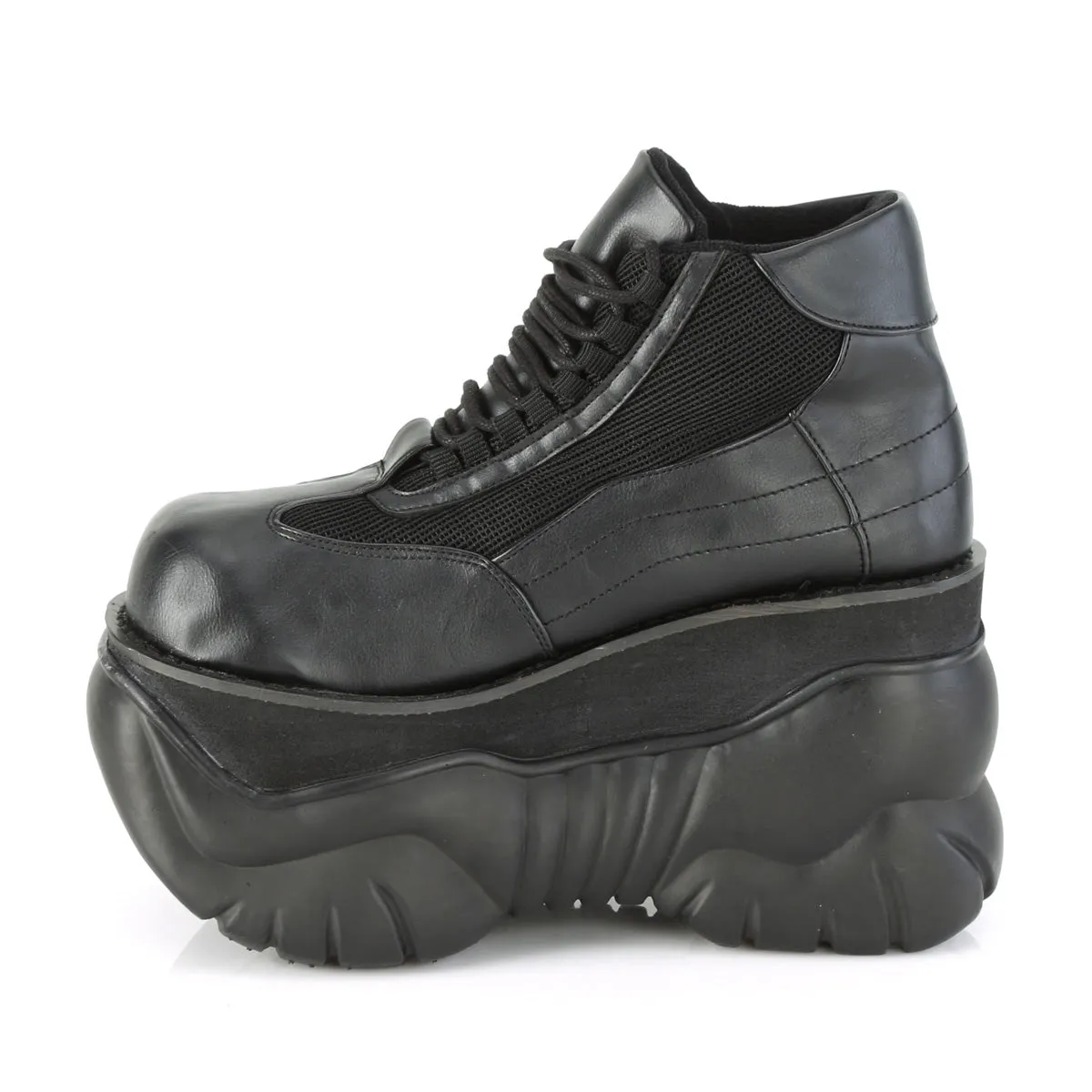 BOXER-01 DemoniaCult Black Vegan Leather Sexy Unisex Platform Shoes & Boots (Alternative Footwear)