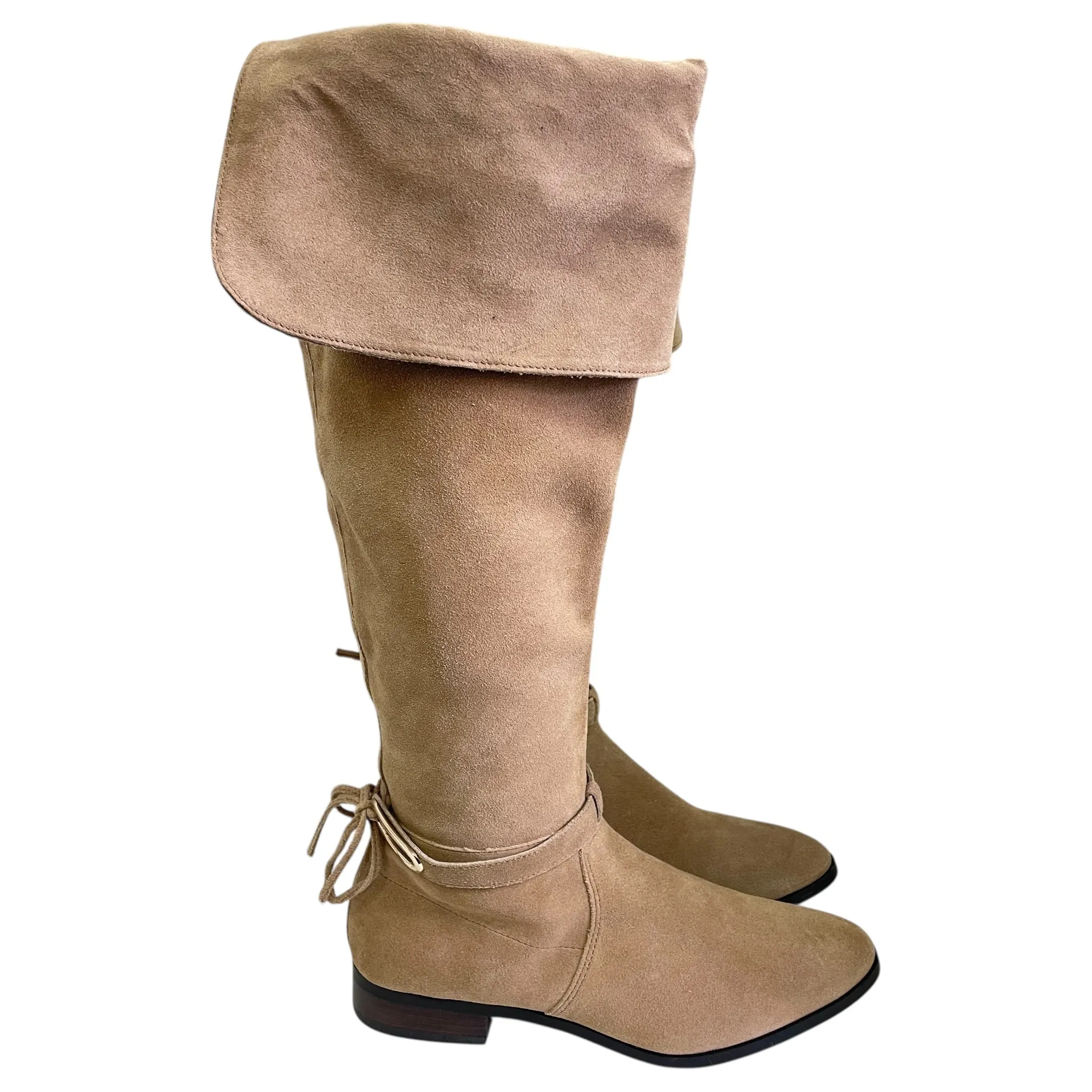 Padded Interior Comfort Seeker Insulated Outdoor Trek Boots Knee Flats By White House Black Market In Beige, Size:7.5